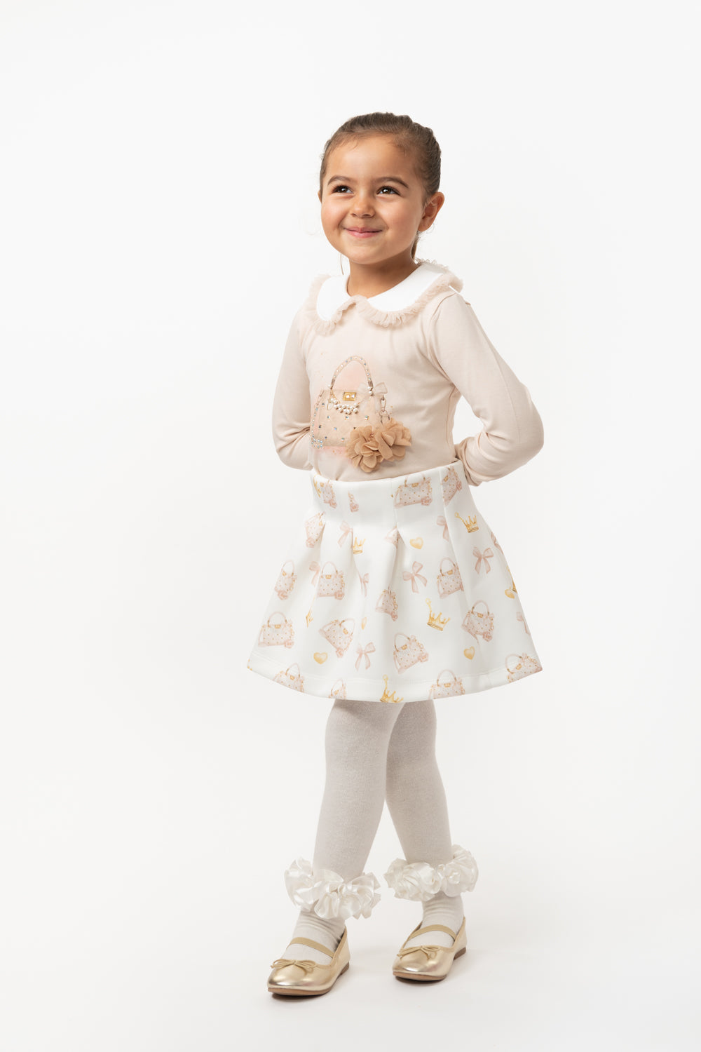 Mink Peter Pan Collar Skirt Set (1-4 years)