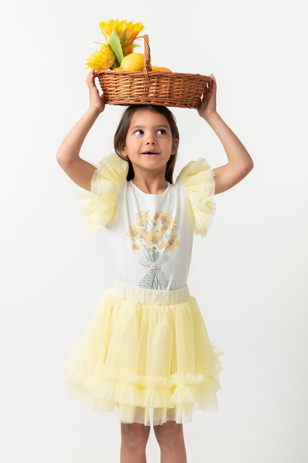 Lemon Bouquet Tulle Skirt Set (5-9yrs)