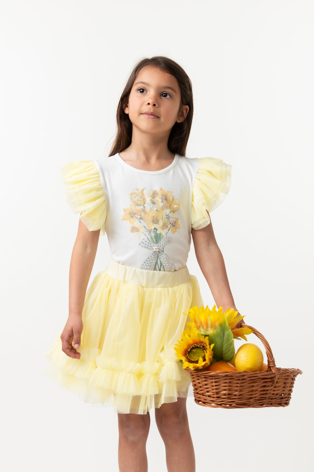 Lemon Bouquet Tulle Skirt Set (5-9yrs)