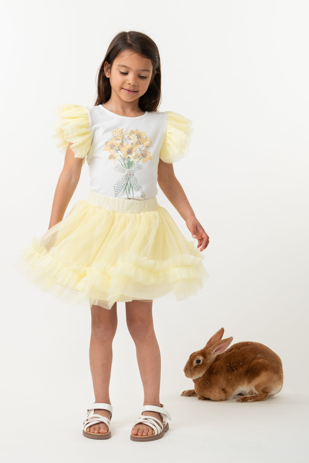 Lemon Bouquet Tulle Skirt Set (5-9yrs)