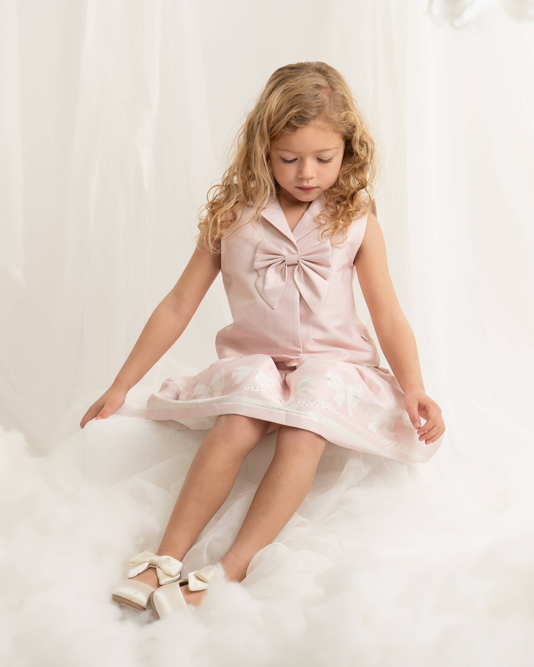 Pink Bow Top and Skirt Set