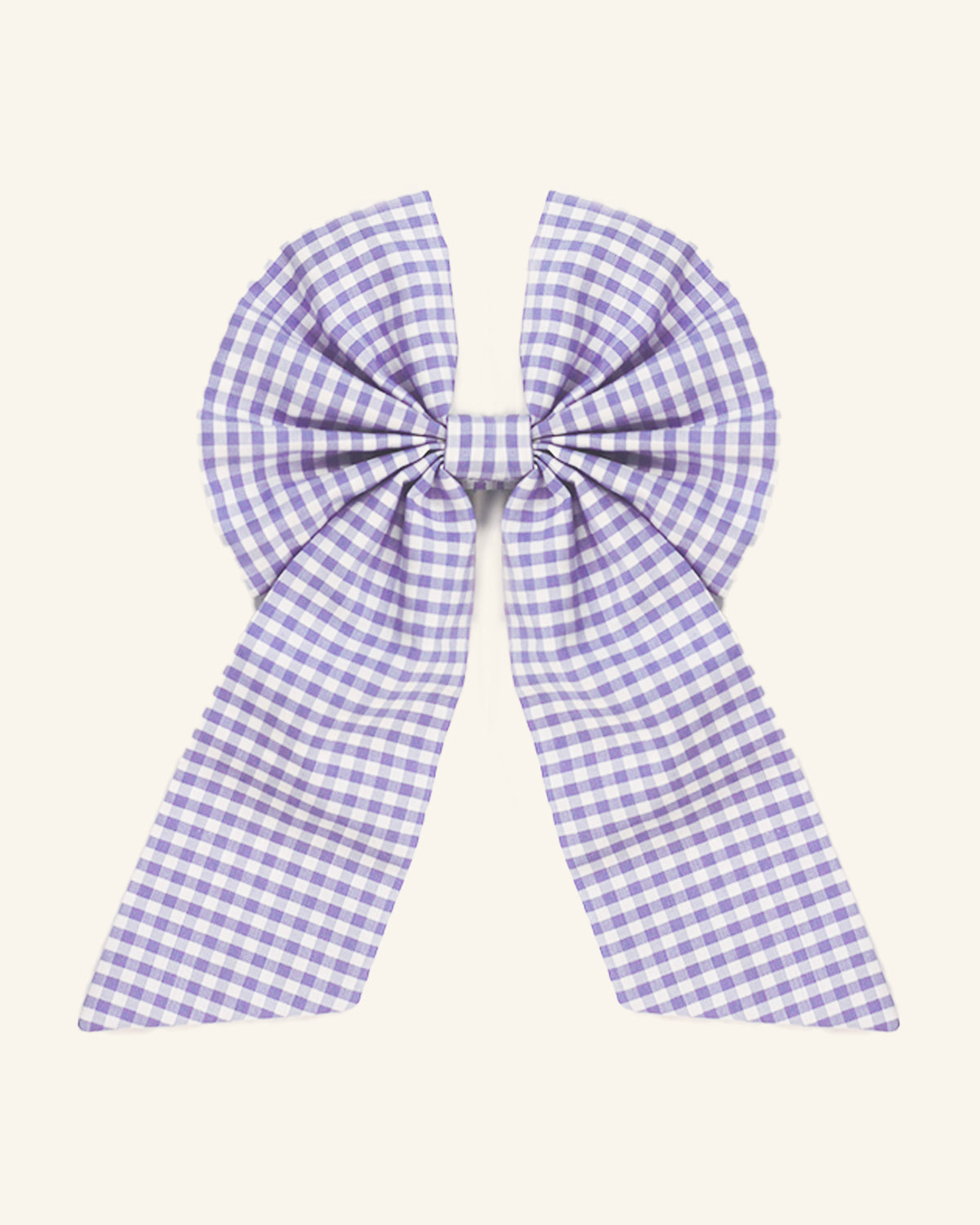 Purple Gingham Bow Hair Clip