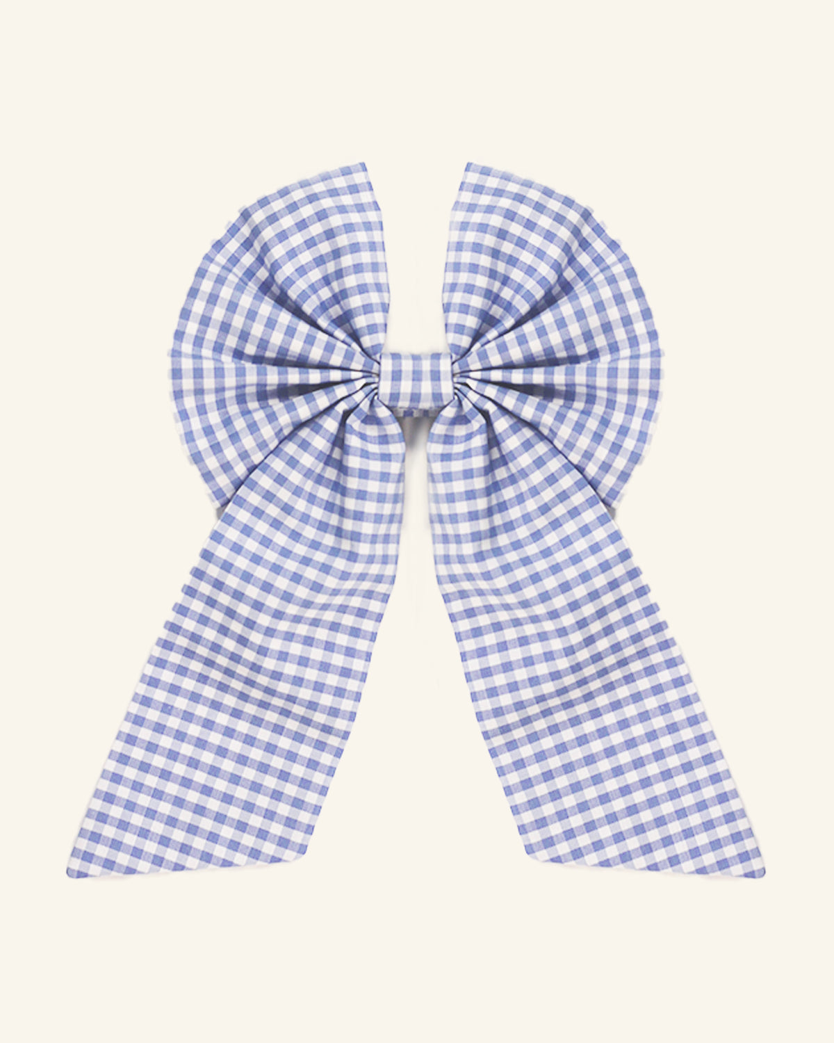 Blue Gingham Bow Hair Clip