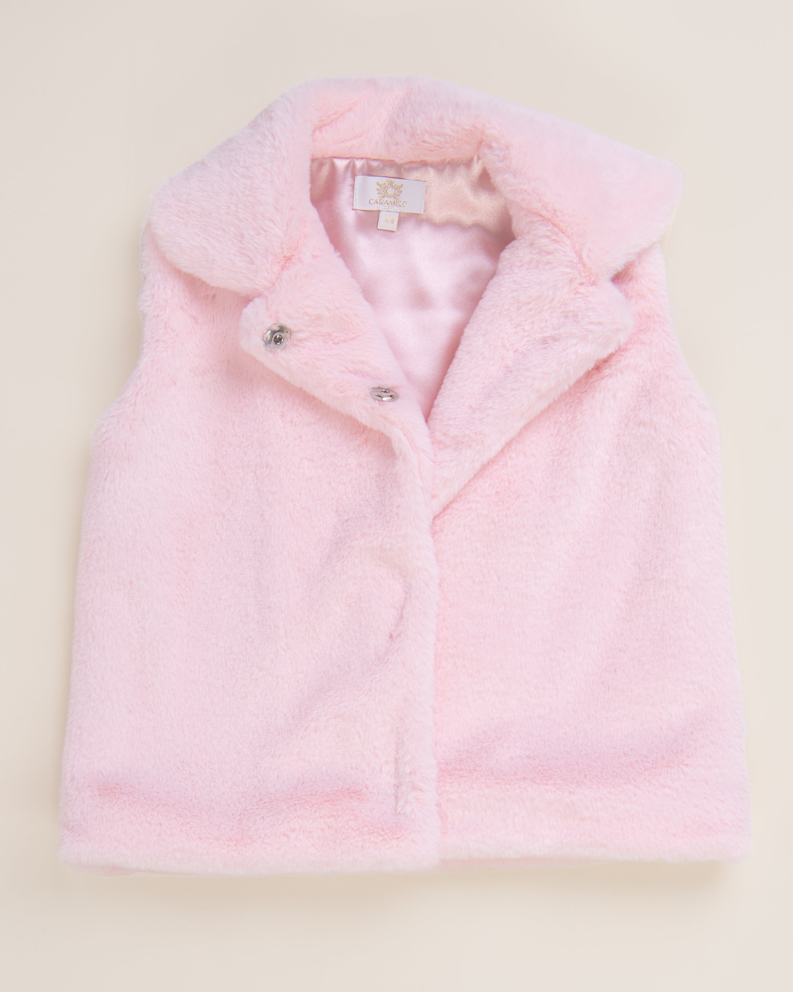 Pink Faux Fur Gilet with Peterpan Collar