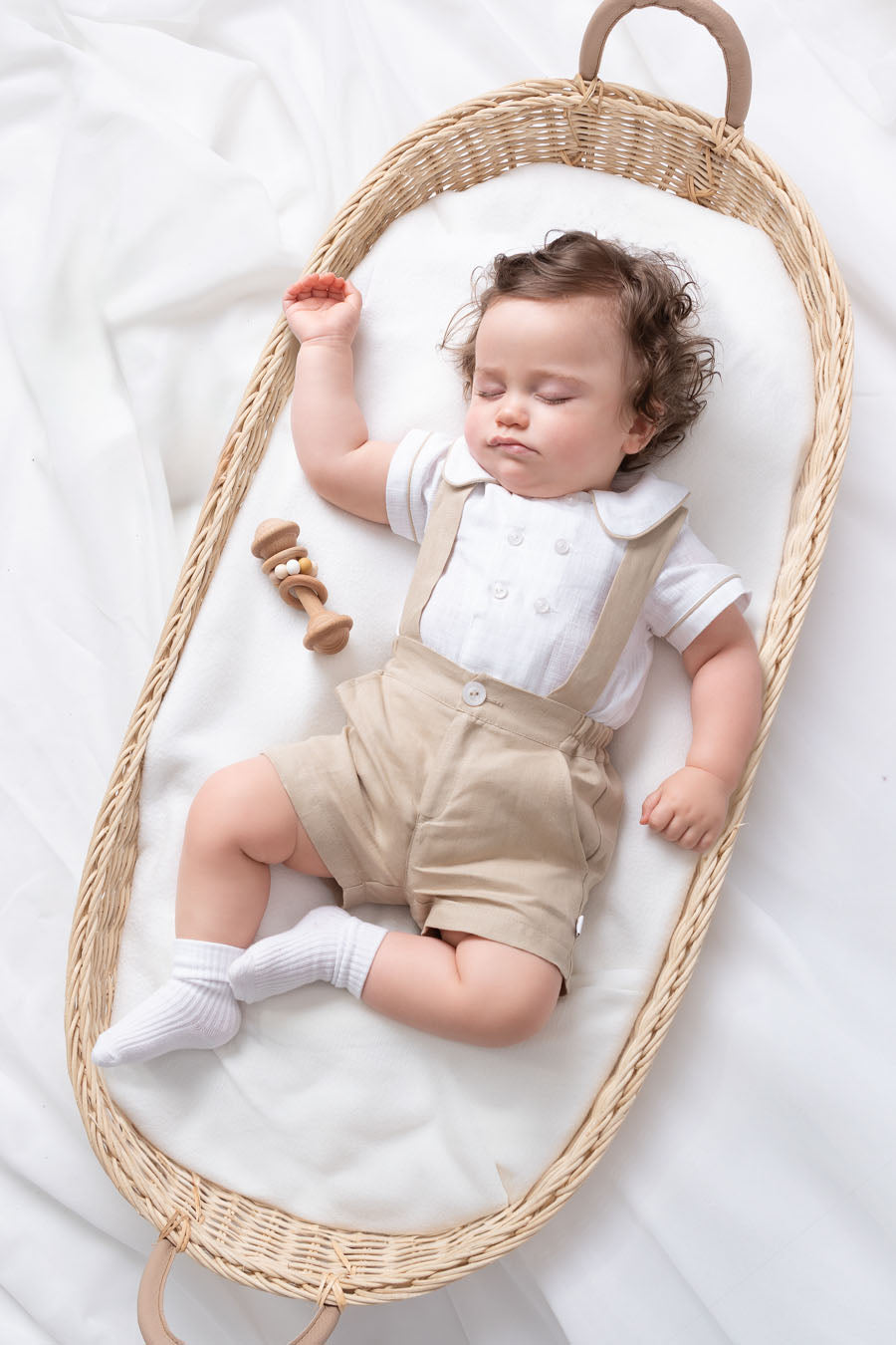 Summer Fete Beige Baby Short Set