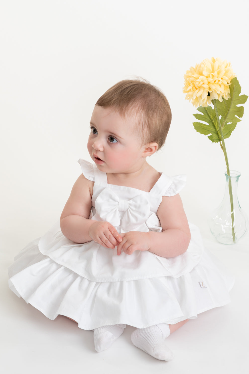 White Baby Dress and Jampant Set