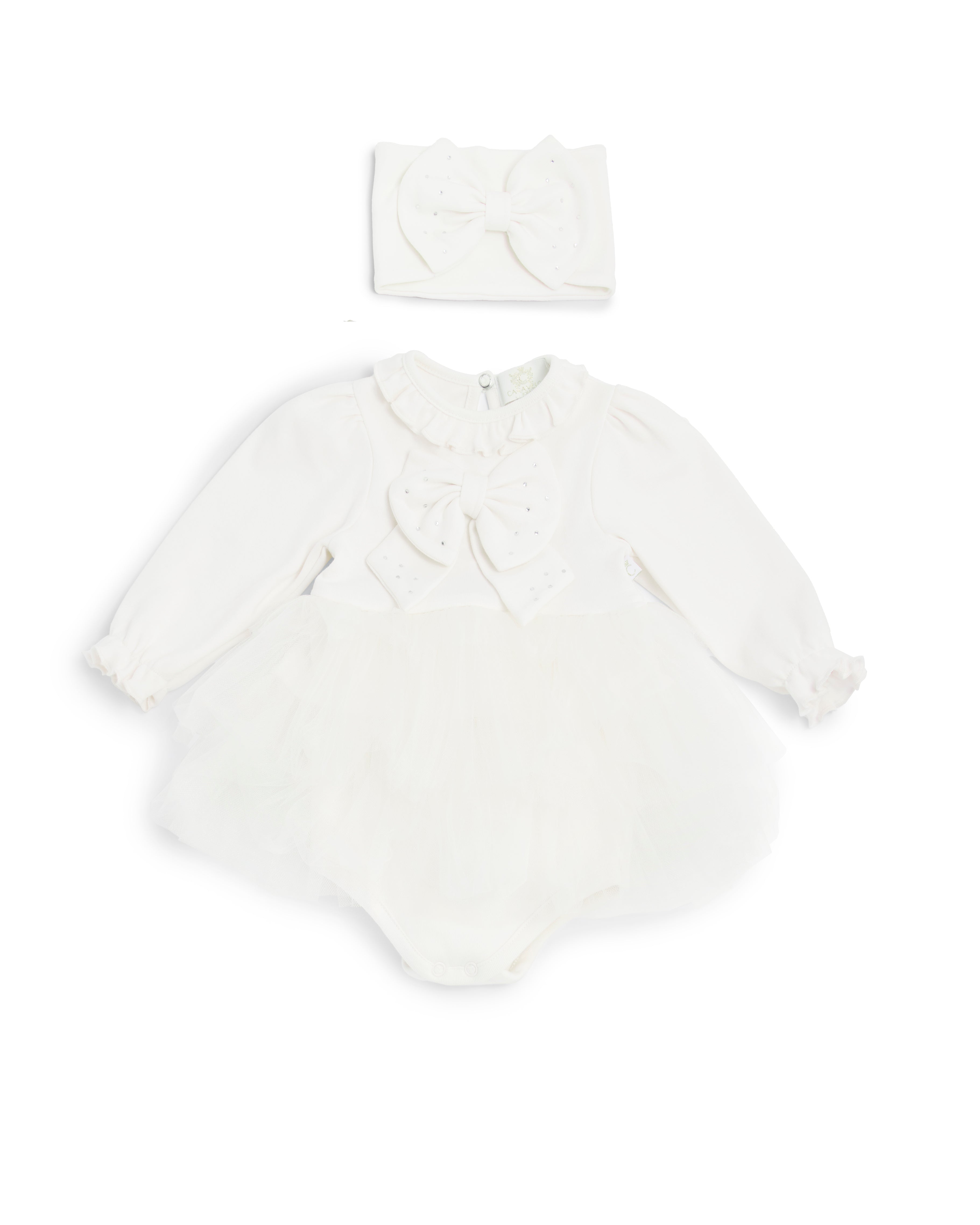 Ivory Tulle Dress with Sparkle Bow
