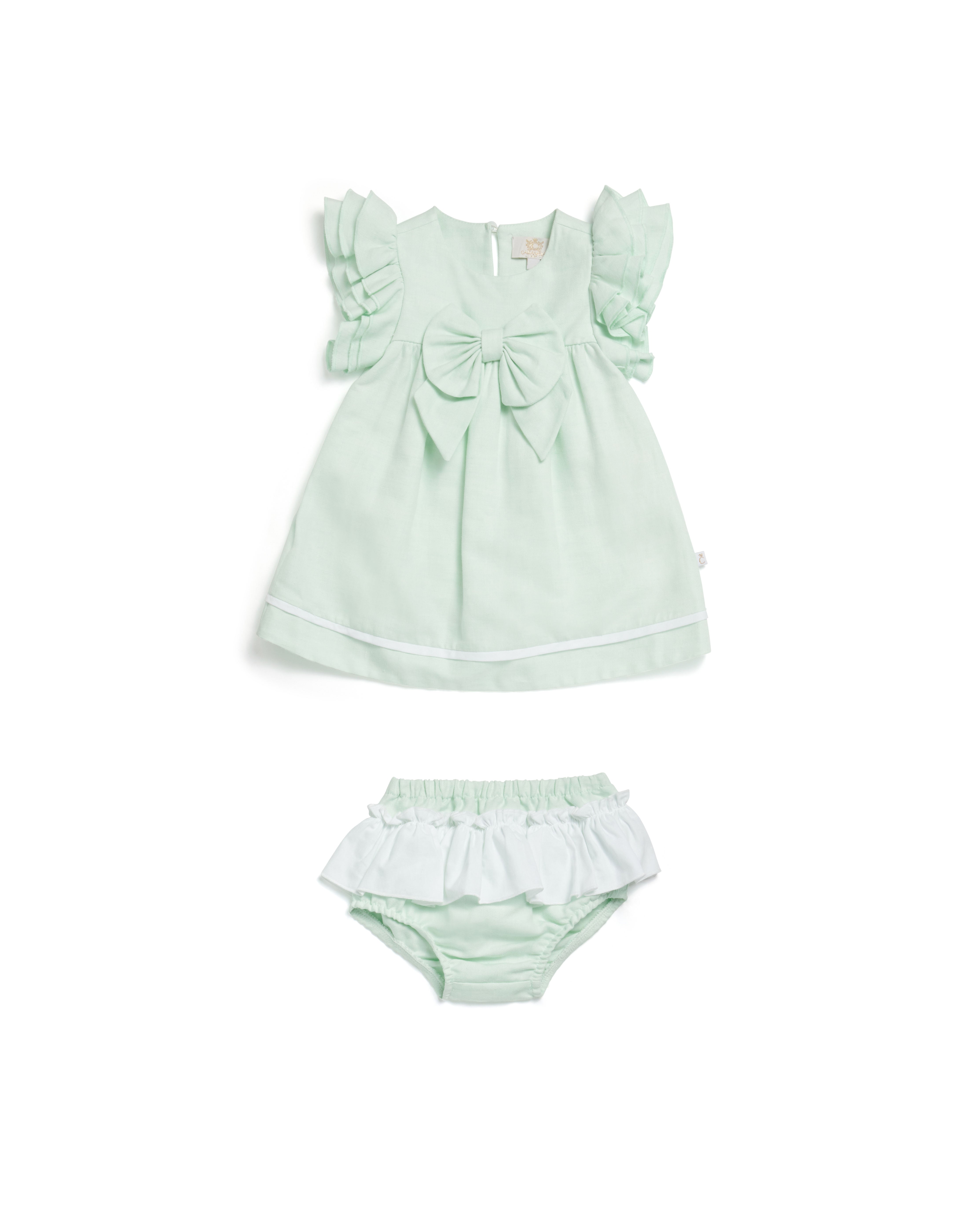 Summer Fete Mint Frill Sleeve Jampant with Bow & Matching Bloomers