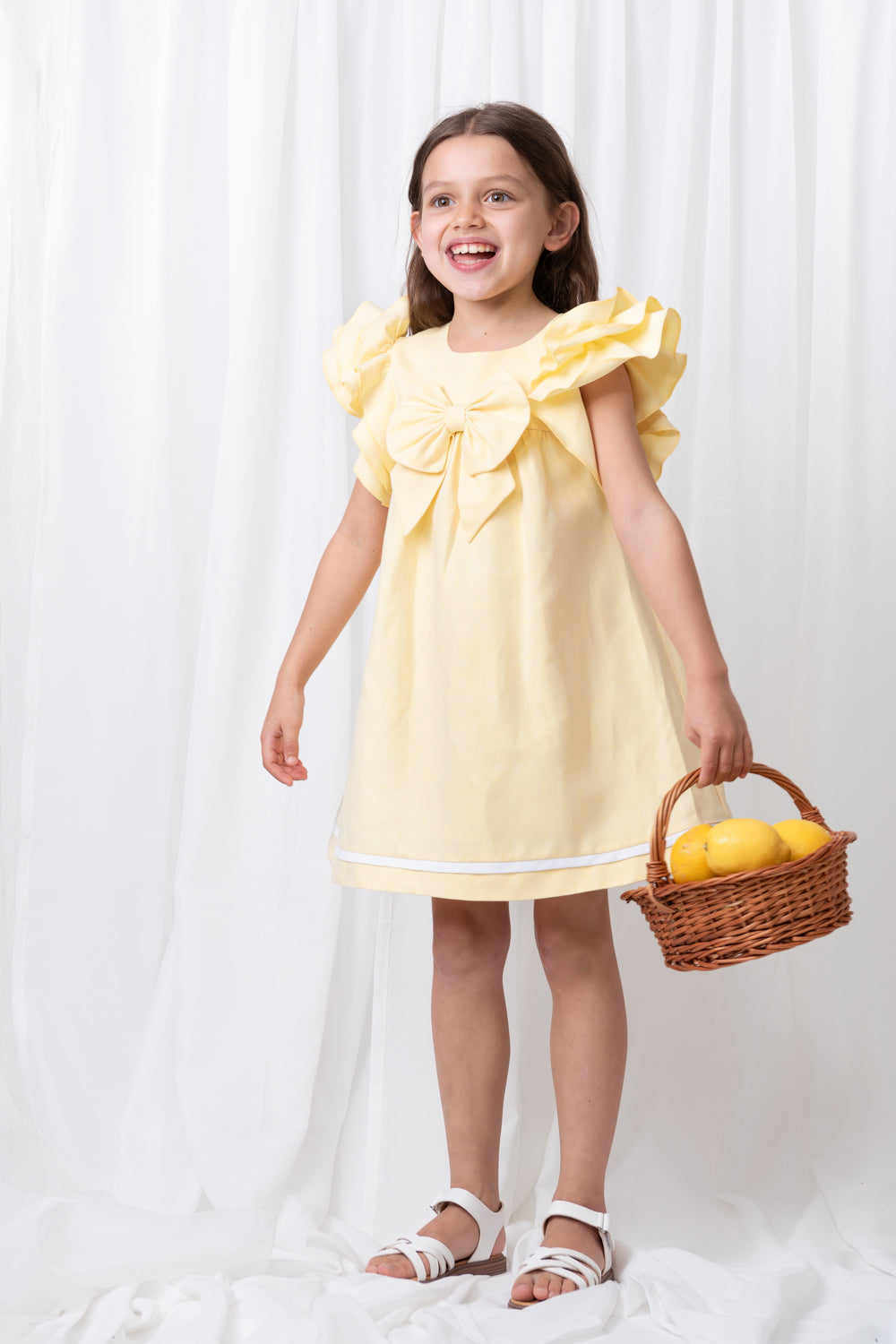 Summer Fete Lemon Frill Sleeve Two-Piece Dress Set