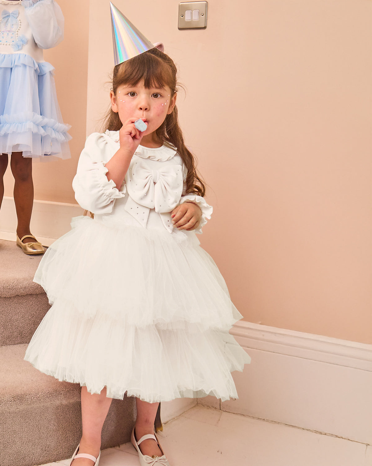Ivory Tulle Dress with Sparkle Bow