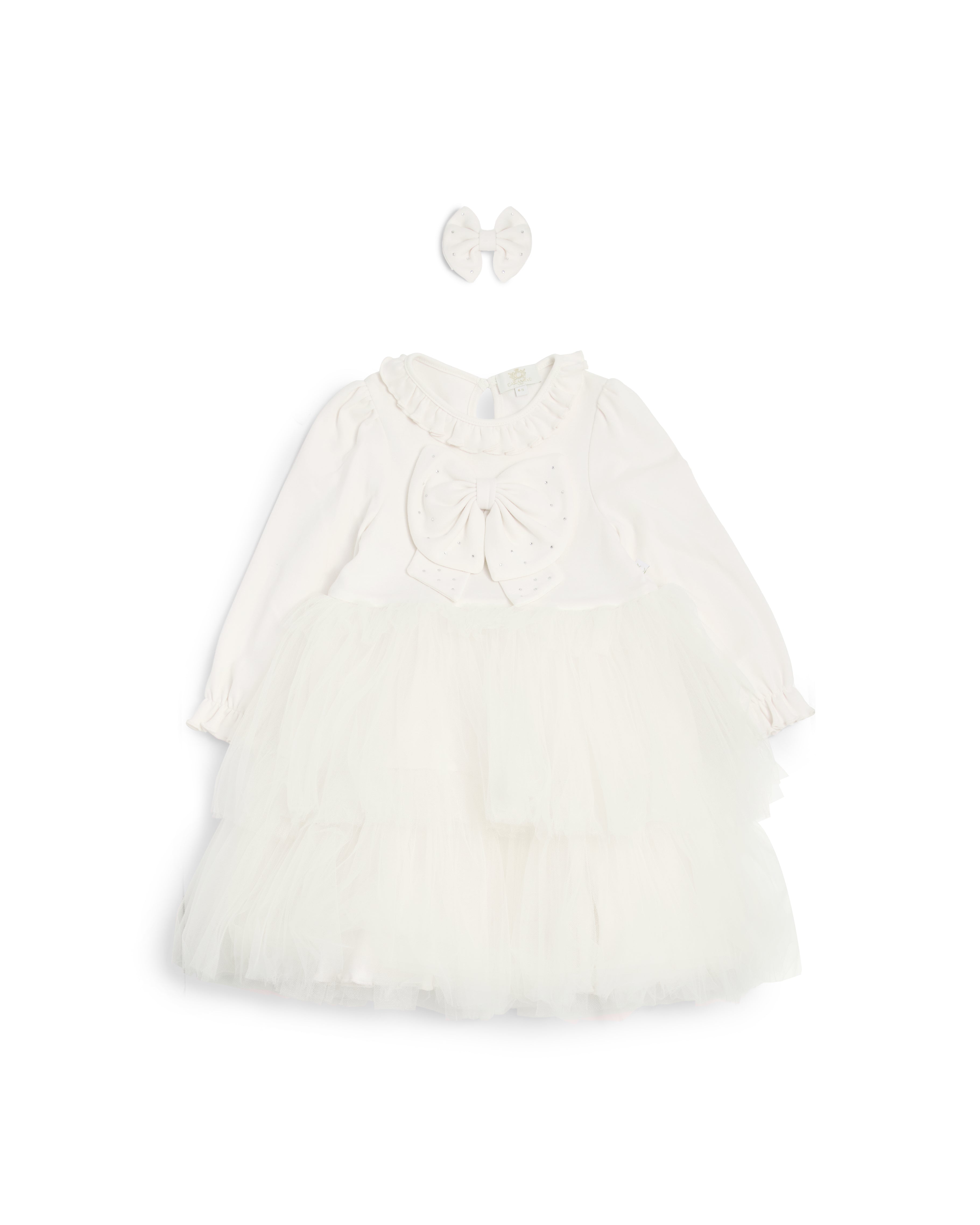 Ivory Tulle Dress with Sparkle Bow