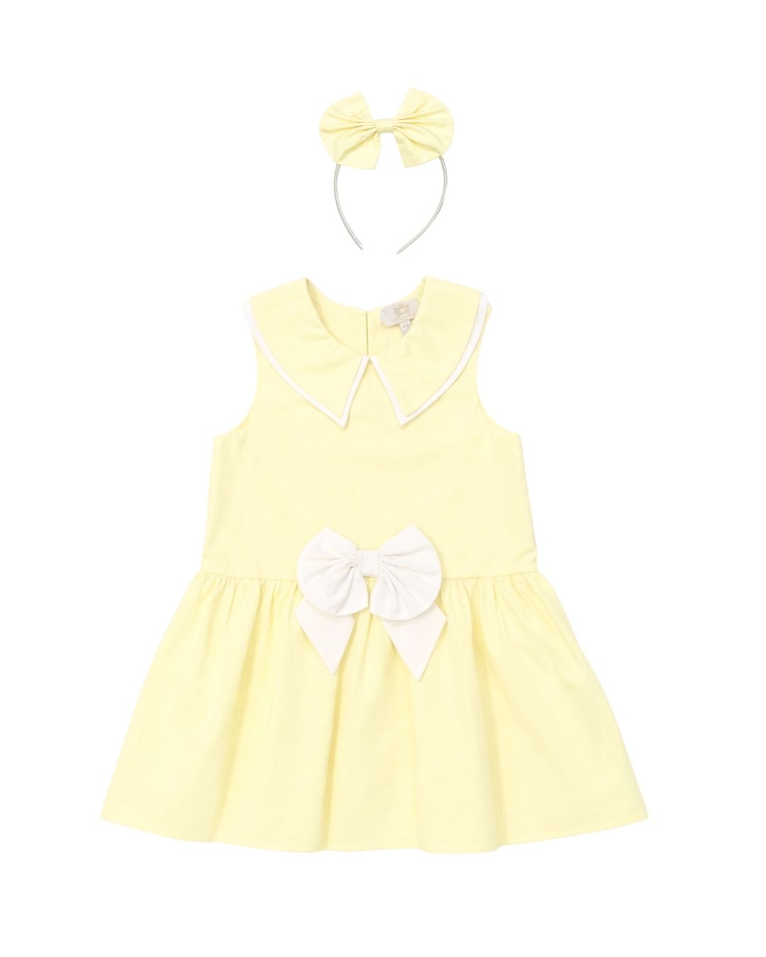 Lemon Bow Sailor Dress and Headband Set