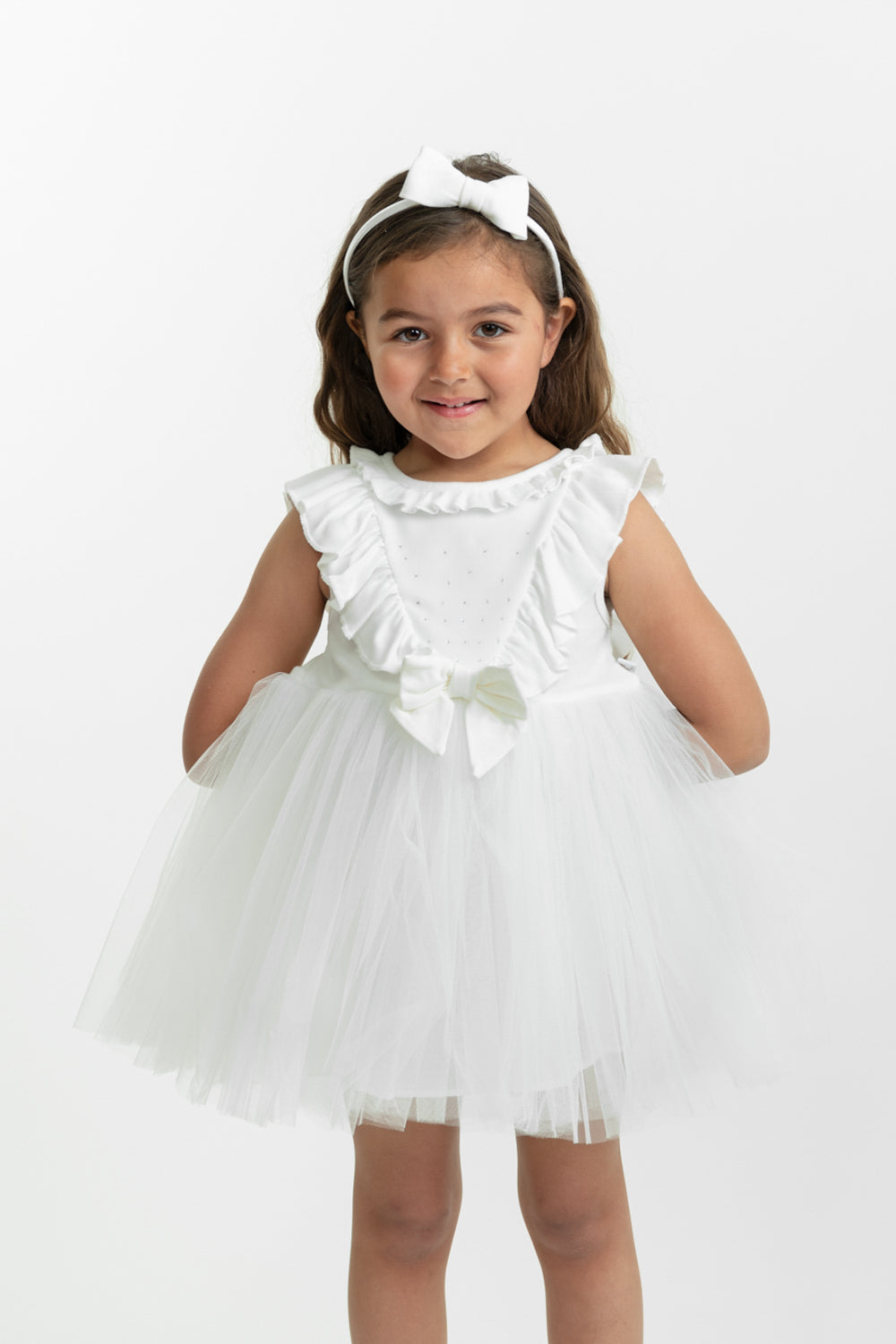 Ivory Tulle Dress and Headband Set