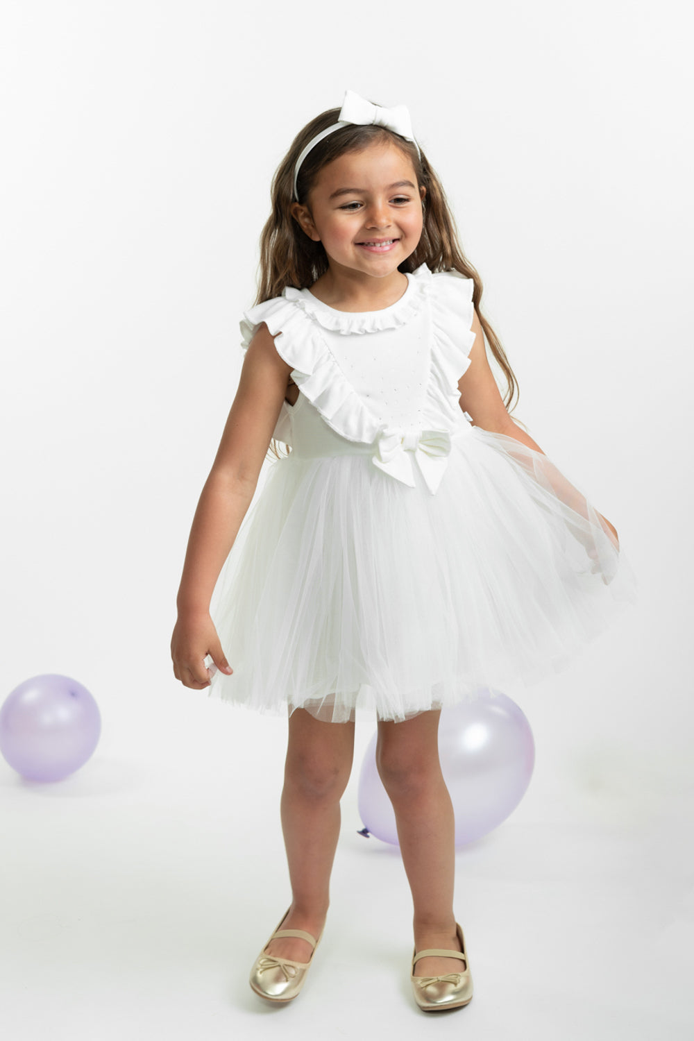 Ivory Tulle Dress and Headband Set