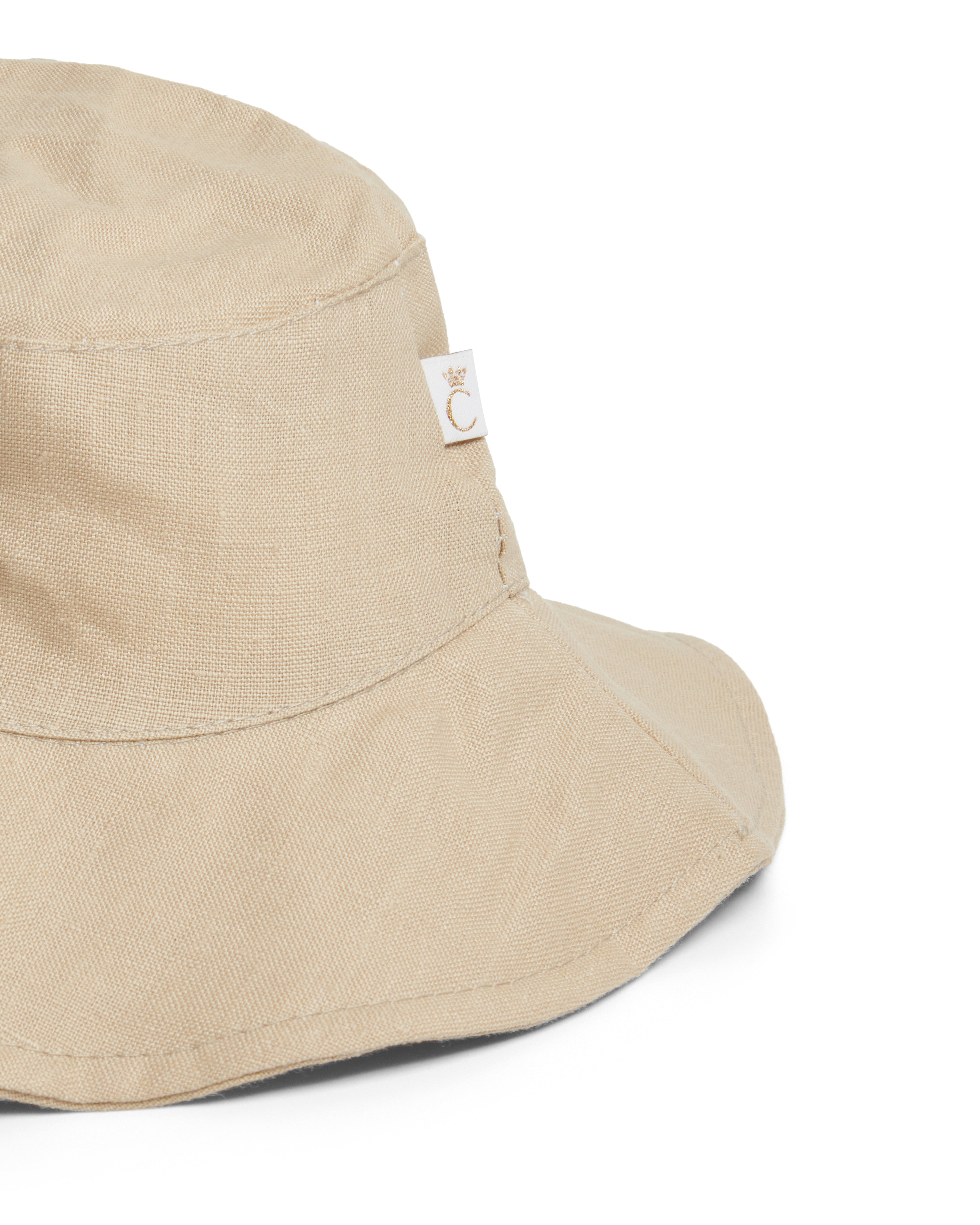 Beige Linen Bucket Hat
