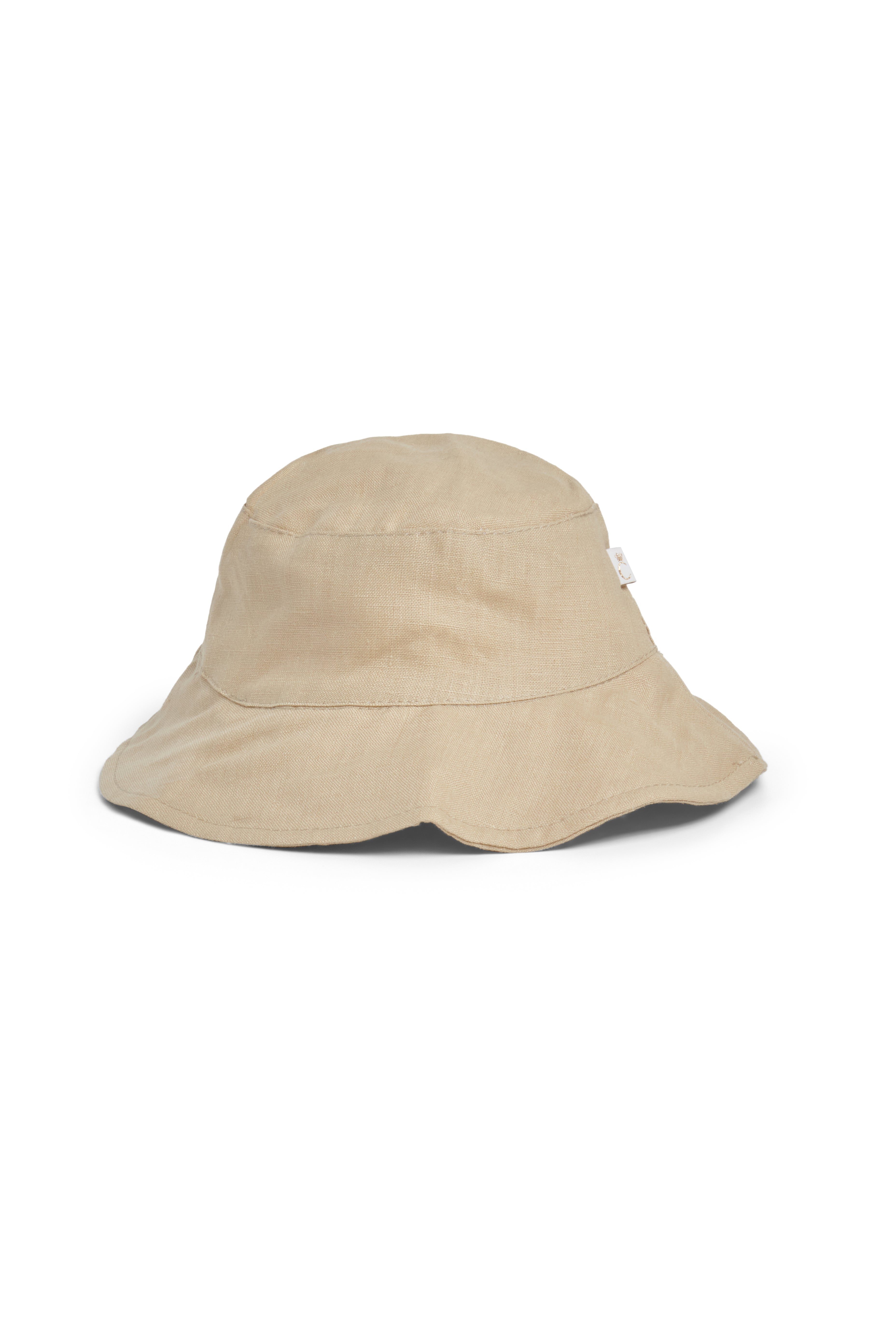 Beige Linen Bucket Hat