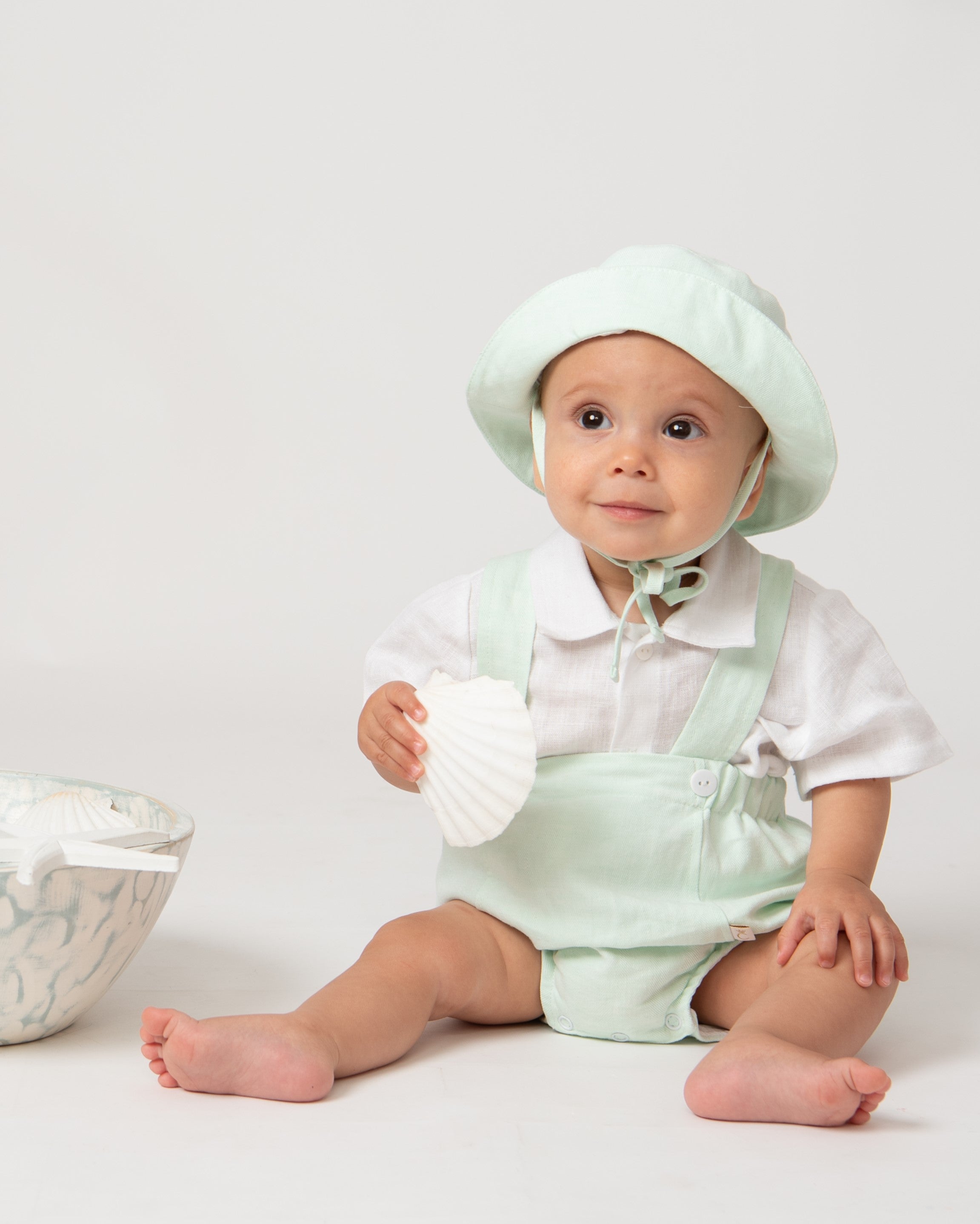 Mint Linen Blend Bucket Hat