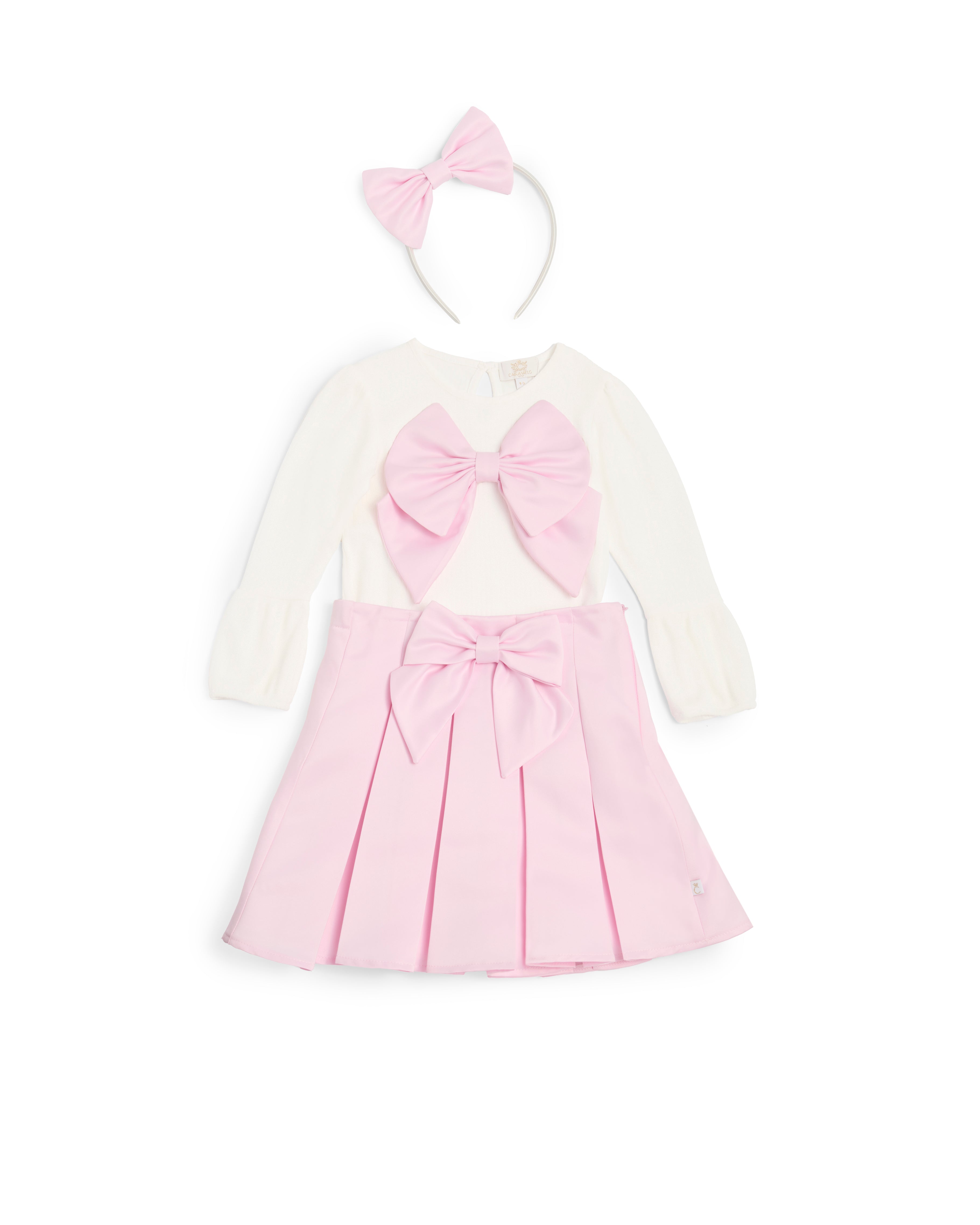 Pink Bow Skirt and Top Set