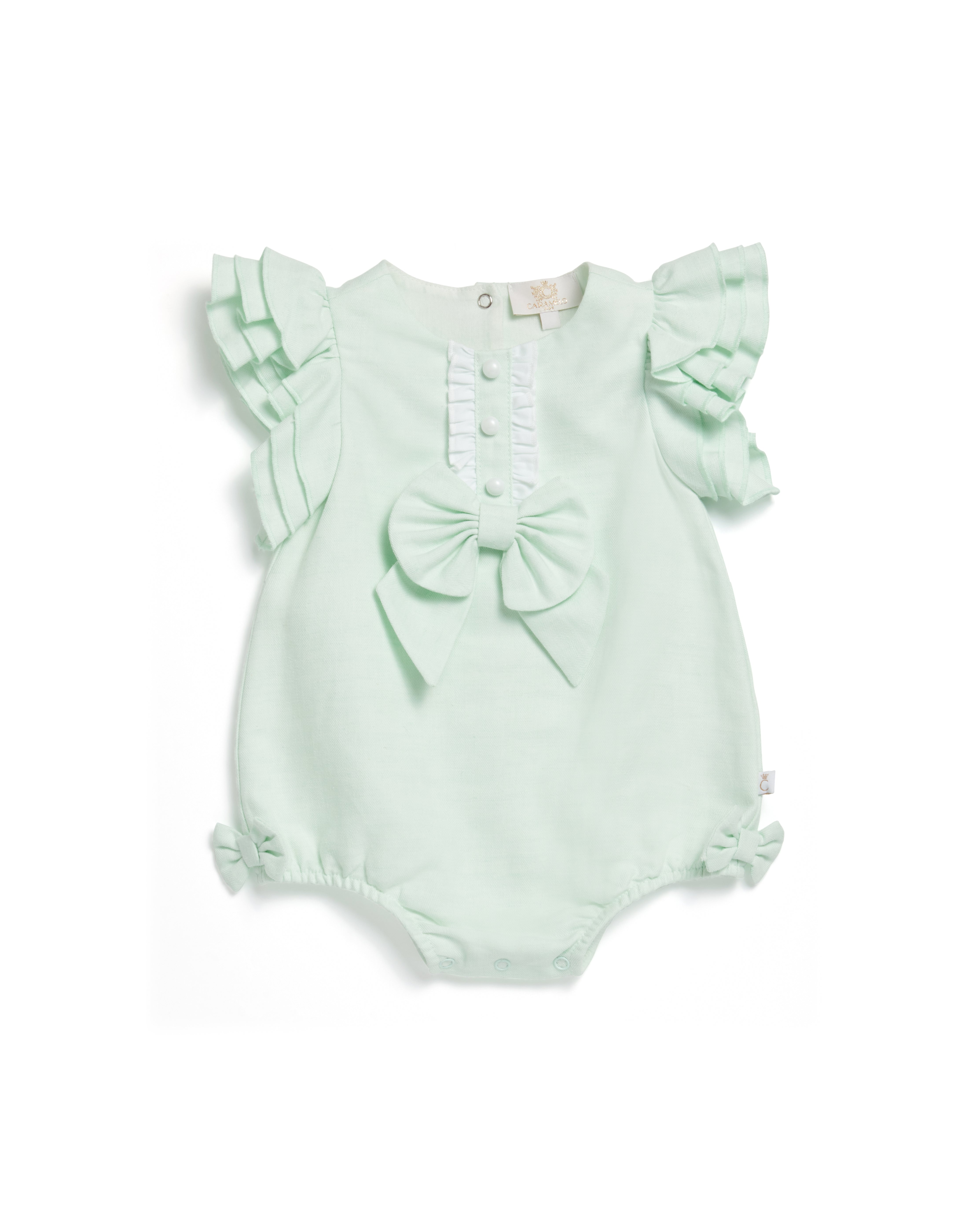 Summer Fete Mint Ruffle Charm Romper Set