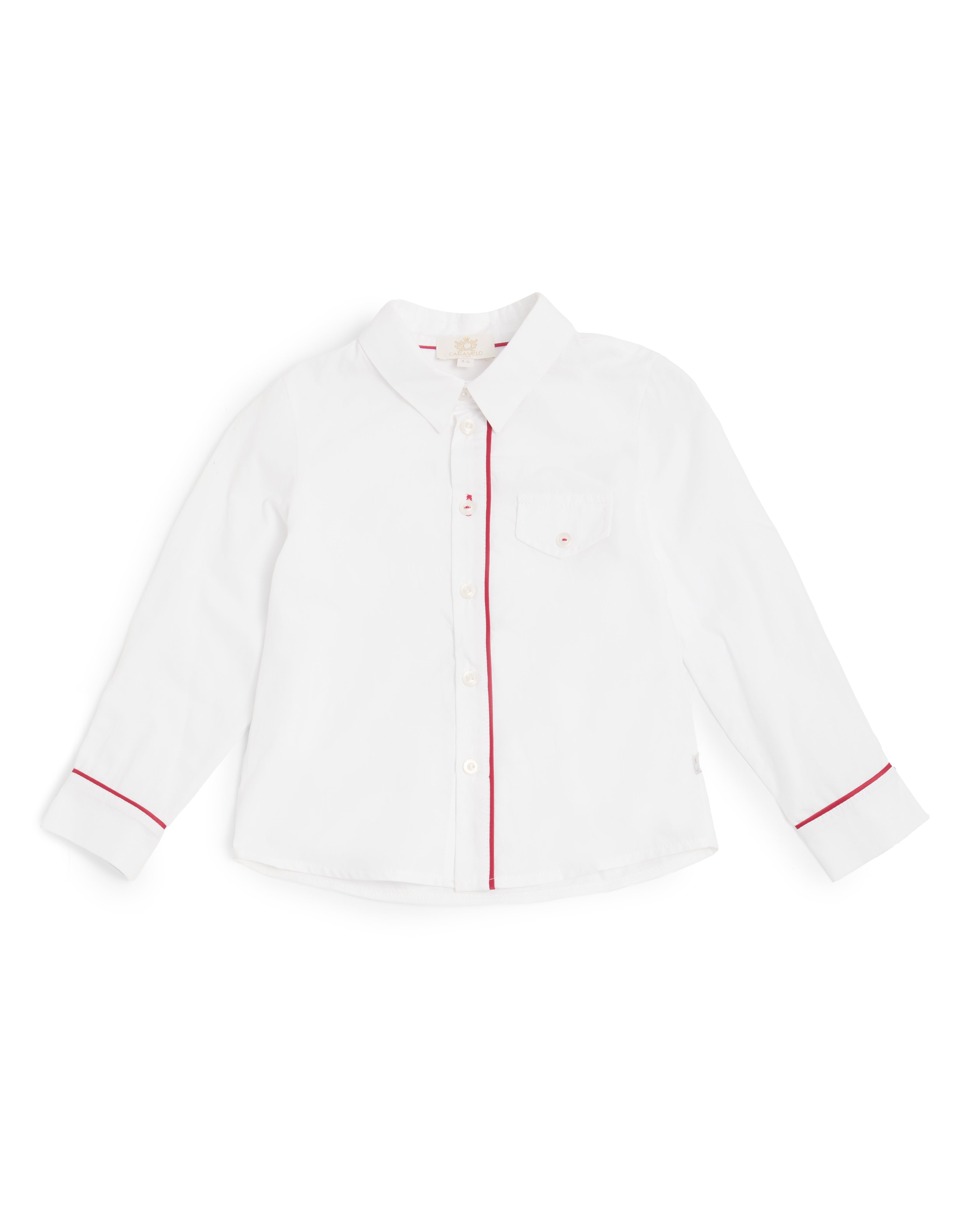 Red Smart Short Set with White Shirt