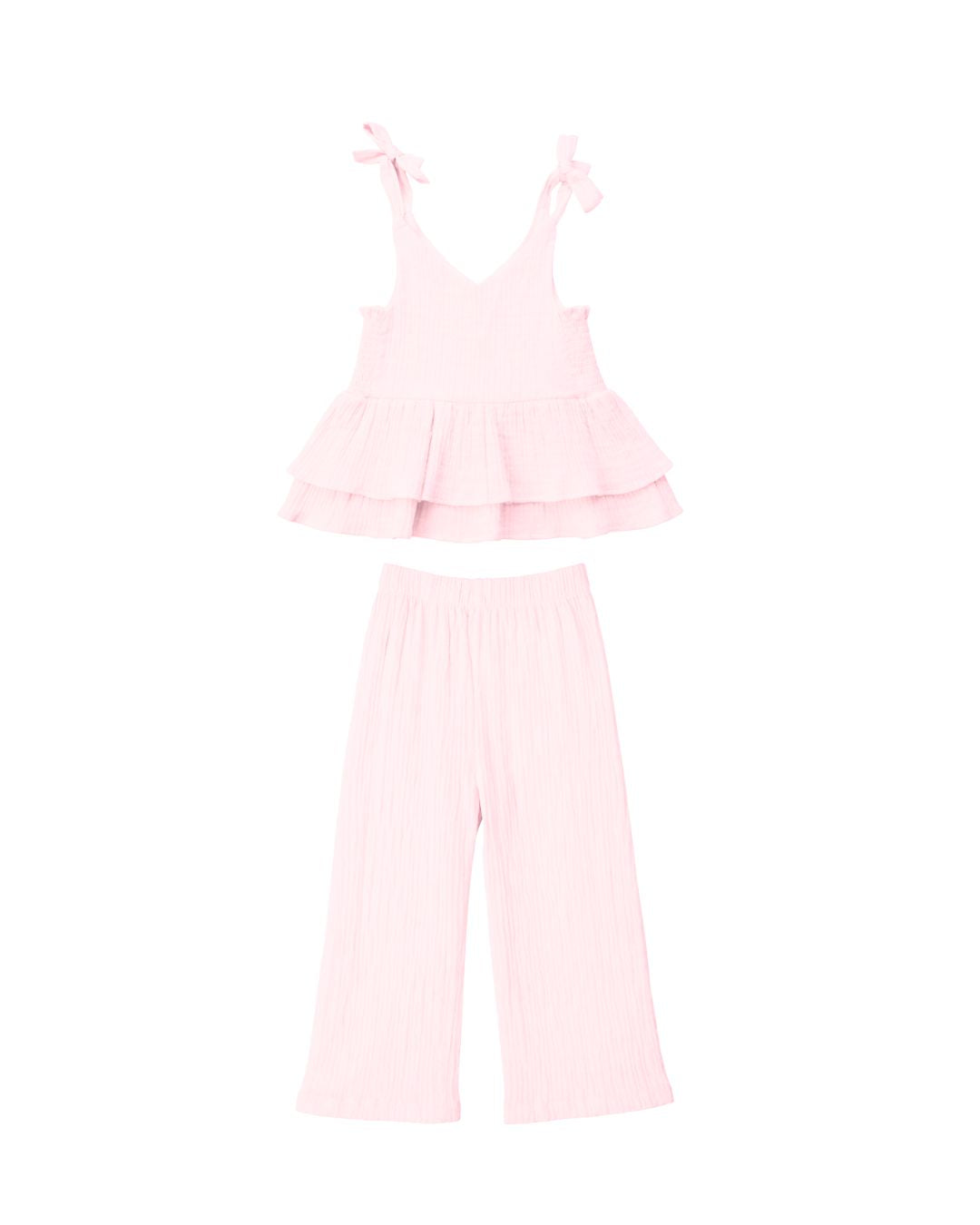 Pink Cotton Top and Trouser Set