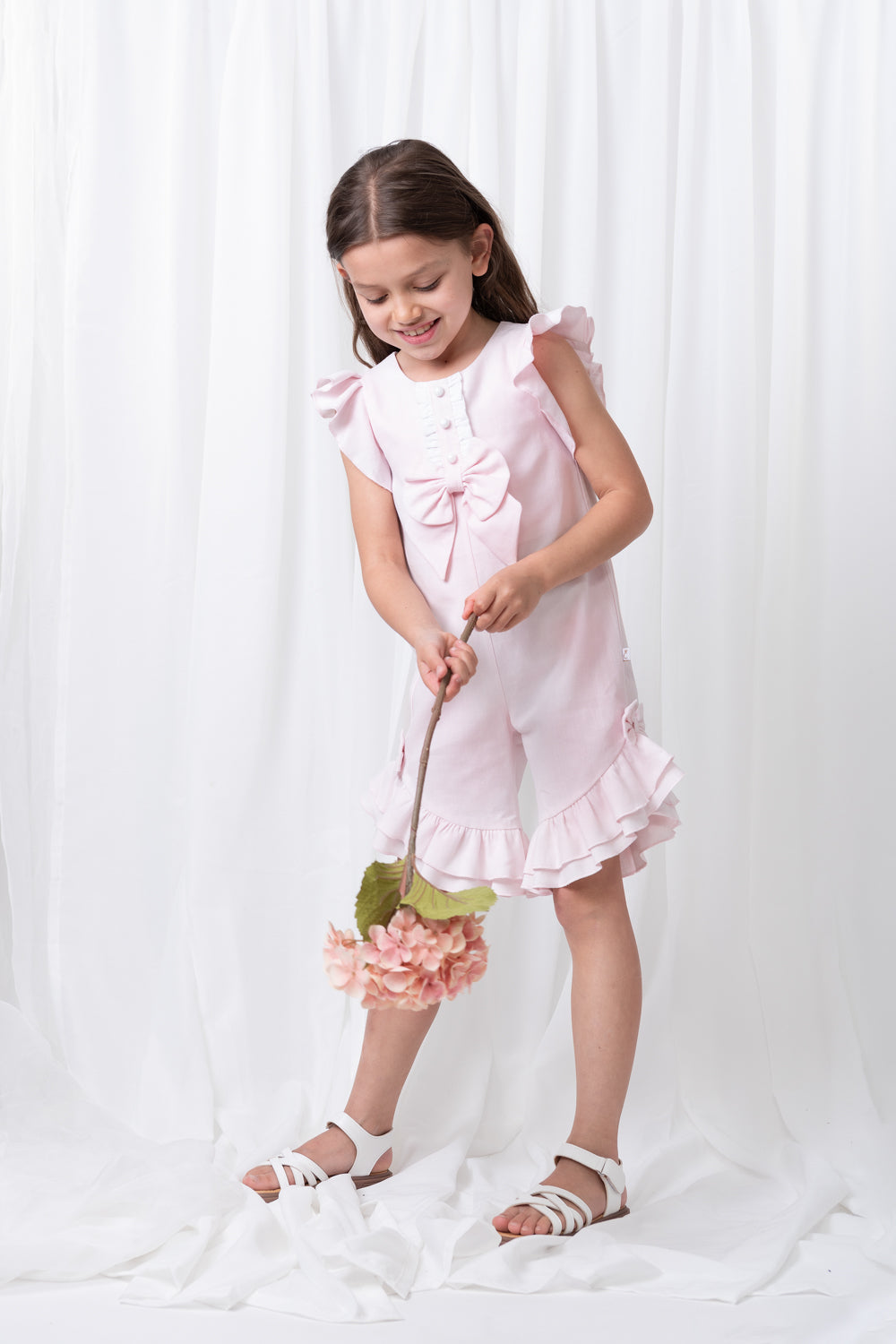 Summer Fete Pink Ruffle Bow Playsuit