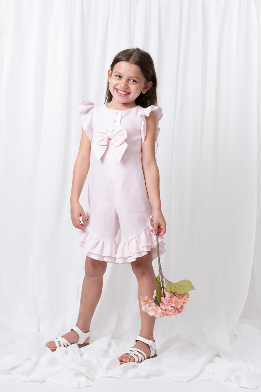 Summer Fete Pink Ruffle Bow Playsuit