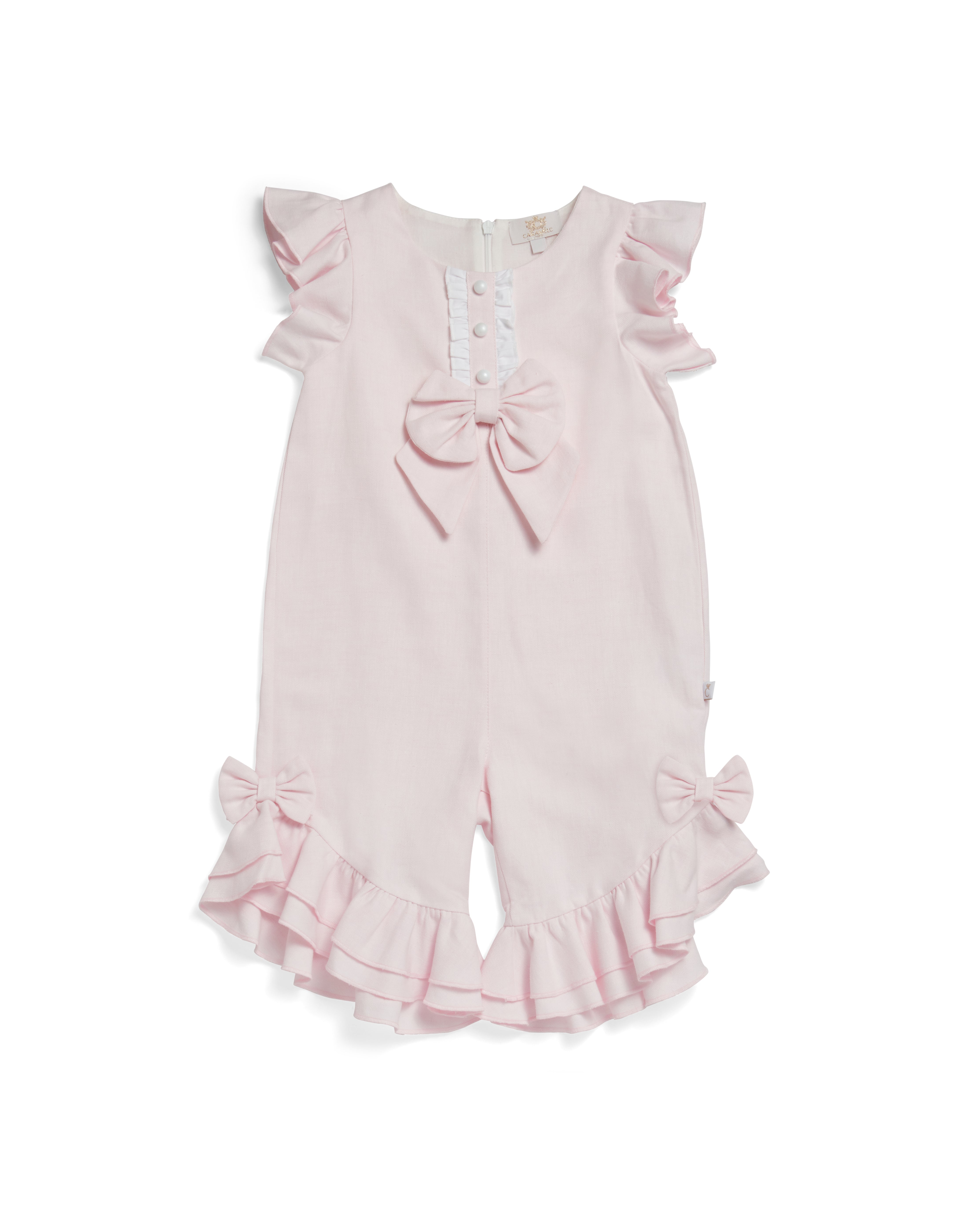 Summer Fete Pink Ruffle Bow Playsuit