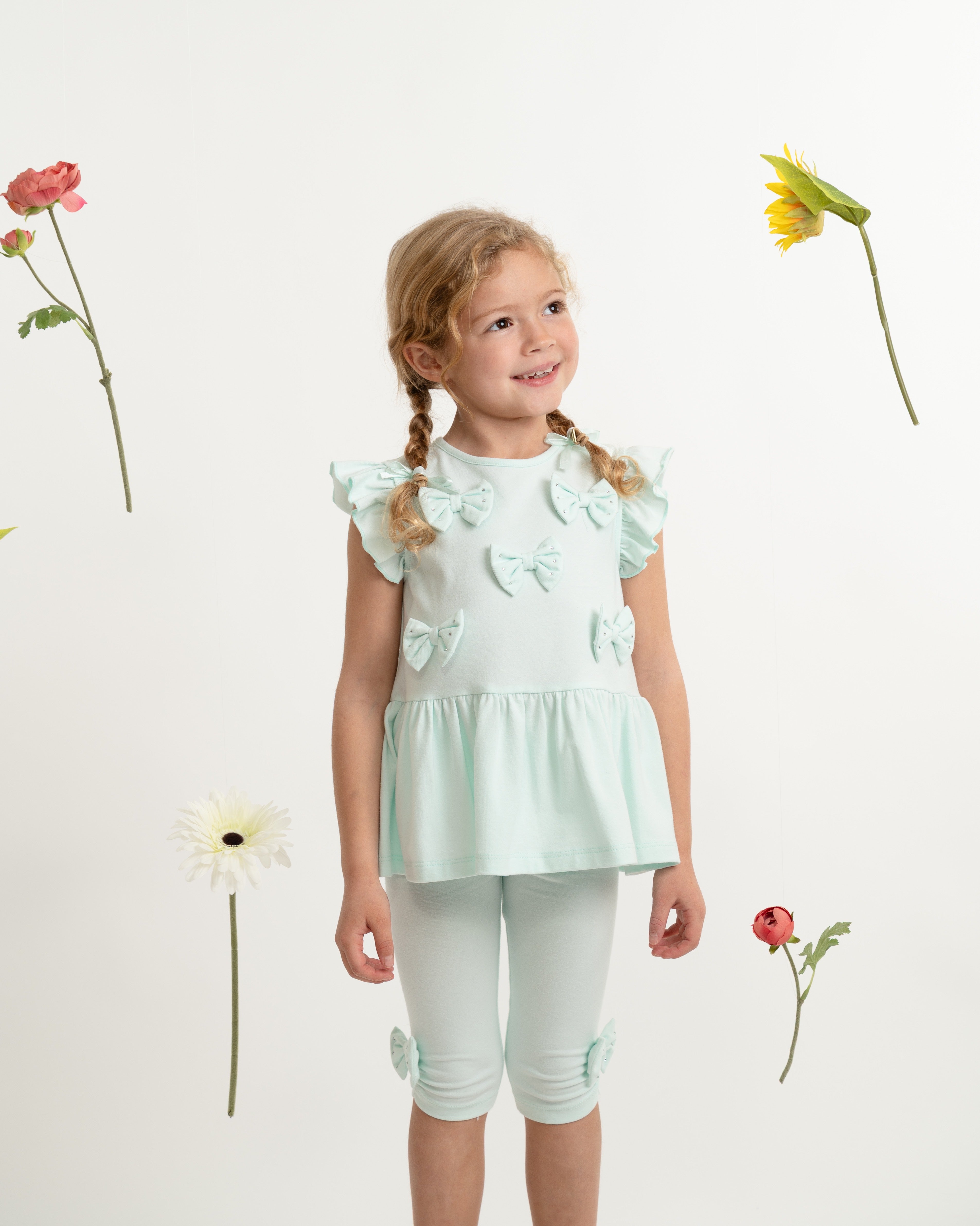 Mint Two-Piece Bow Legging set