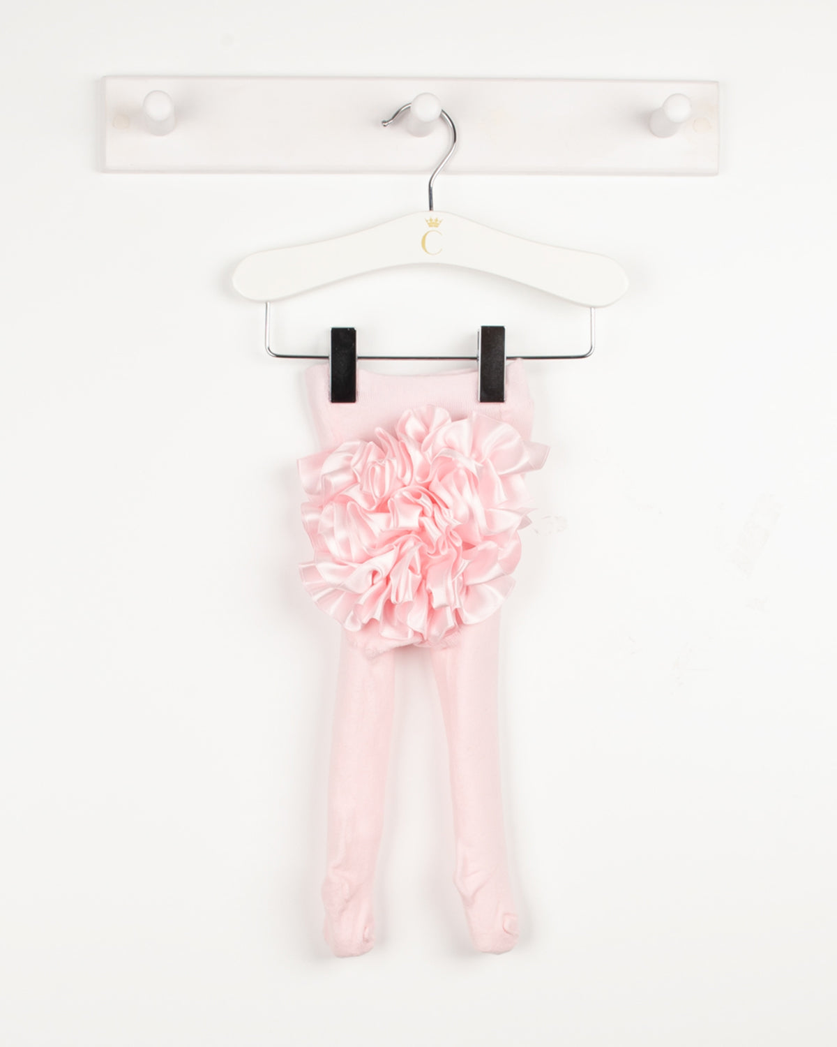 Pink Ruffle bum ribbon tights