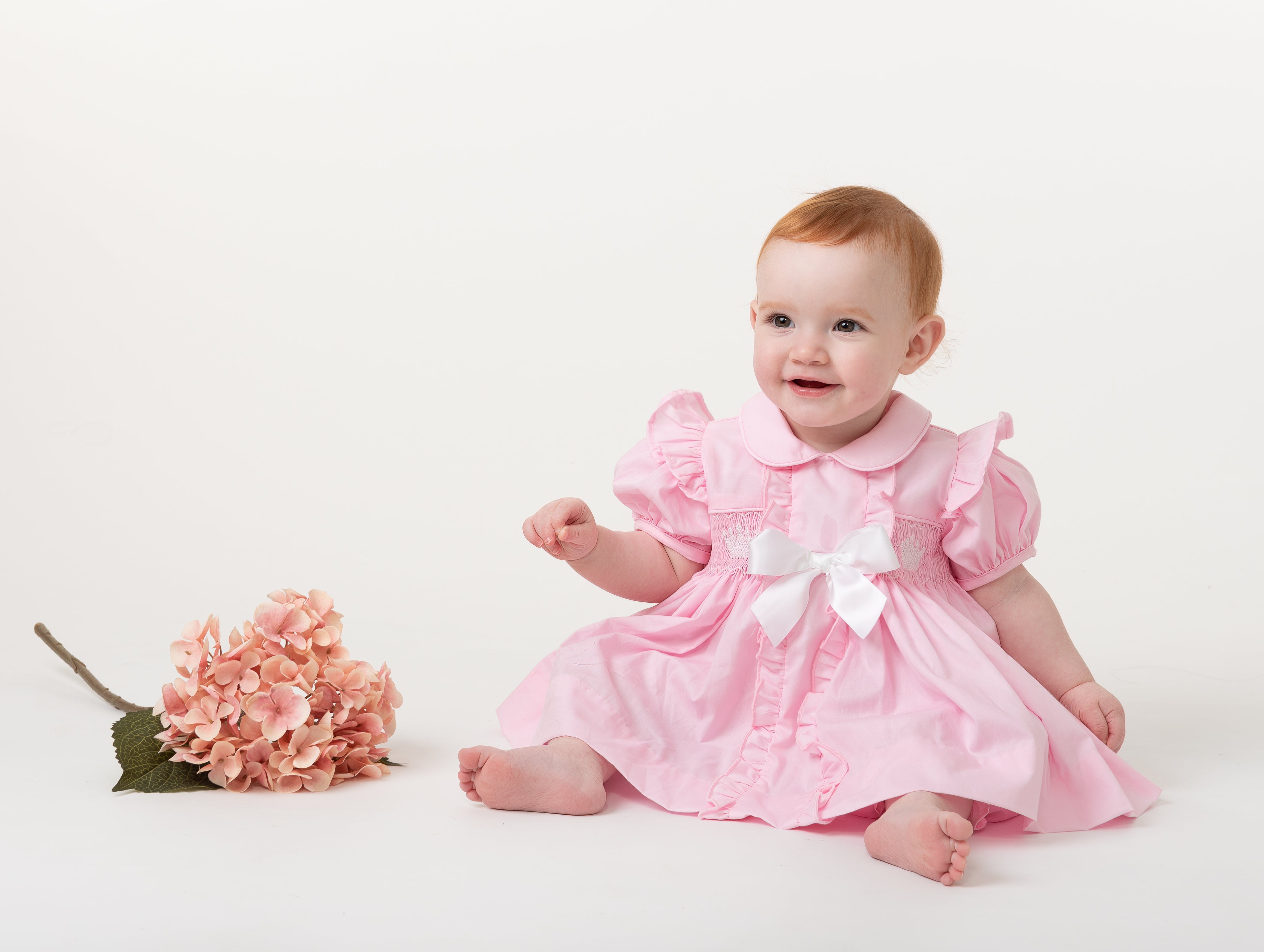 Pink Frilled Bow Dress and Bloomer Set