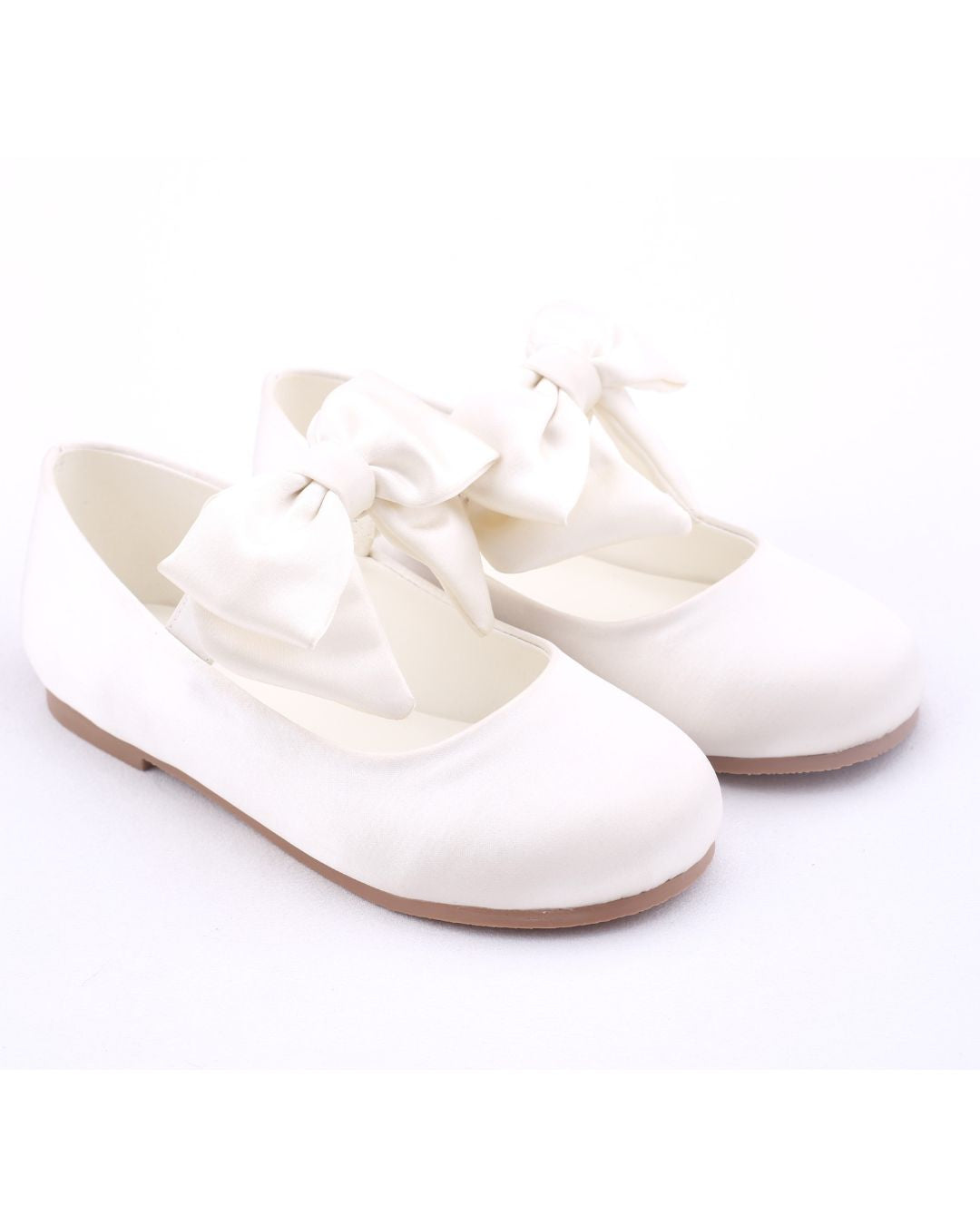 Ivory Bow Satin Pumps