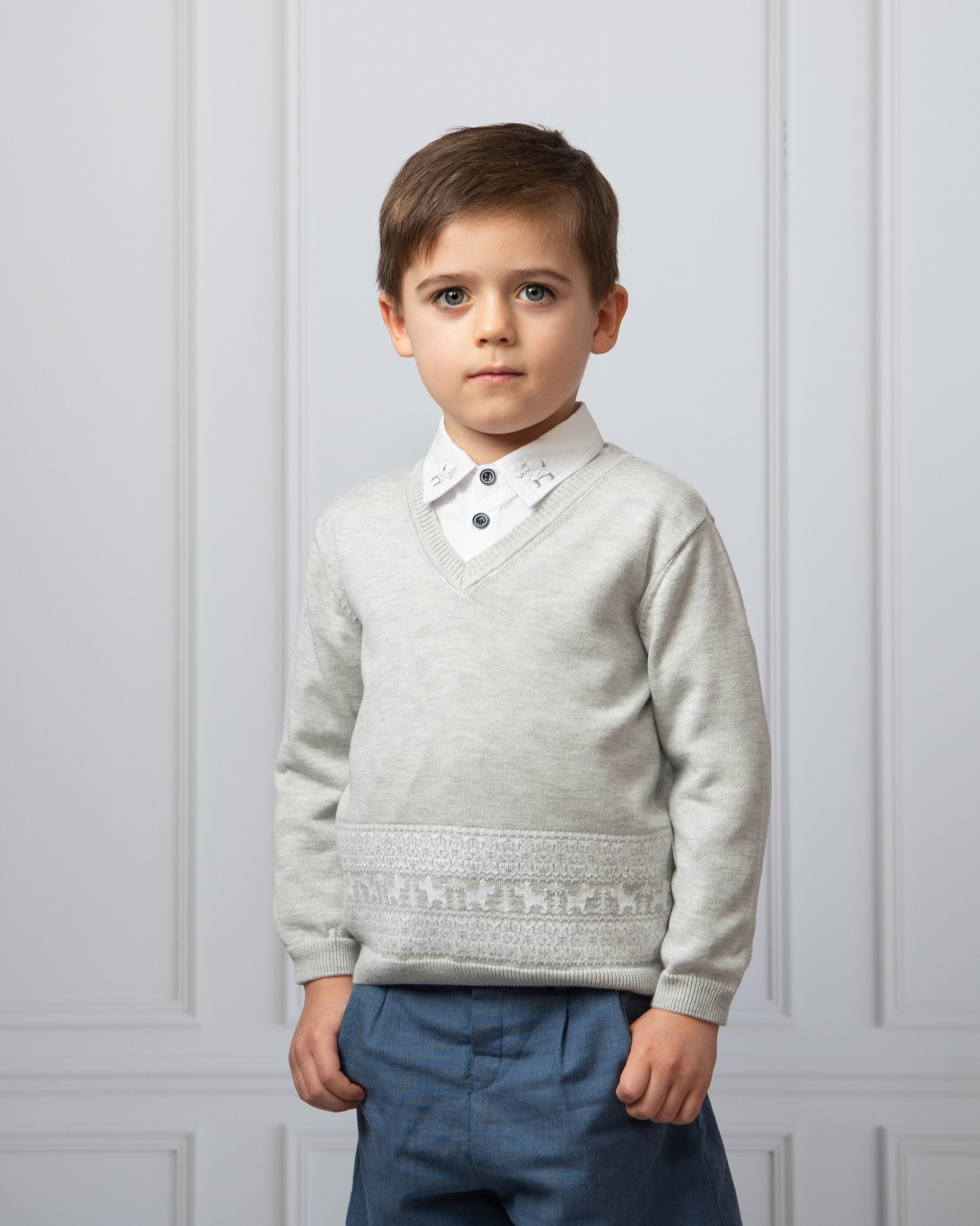 Grey Scottie Dog Jumper Short Set