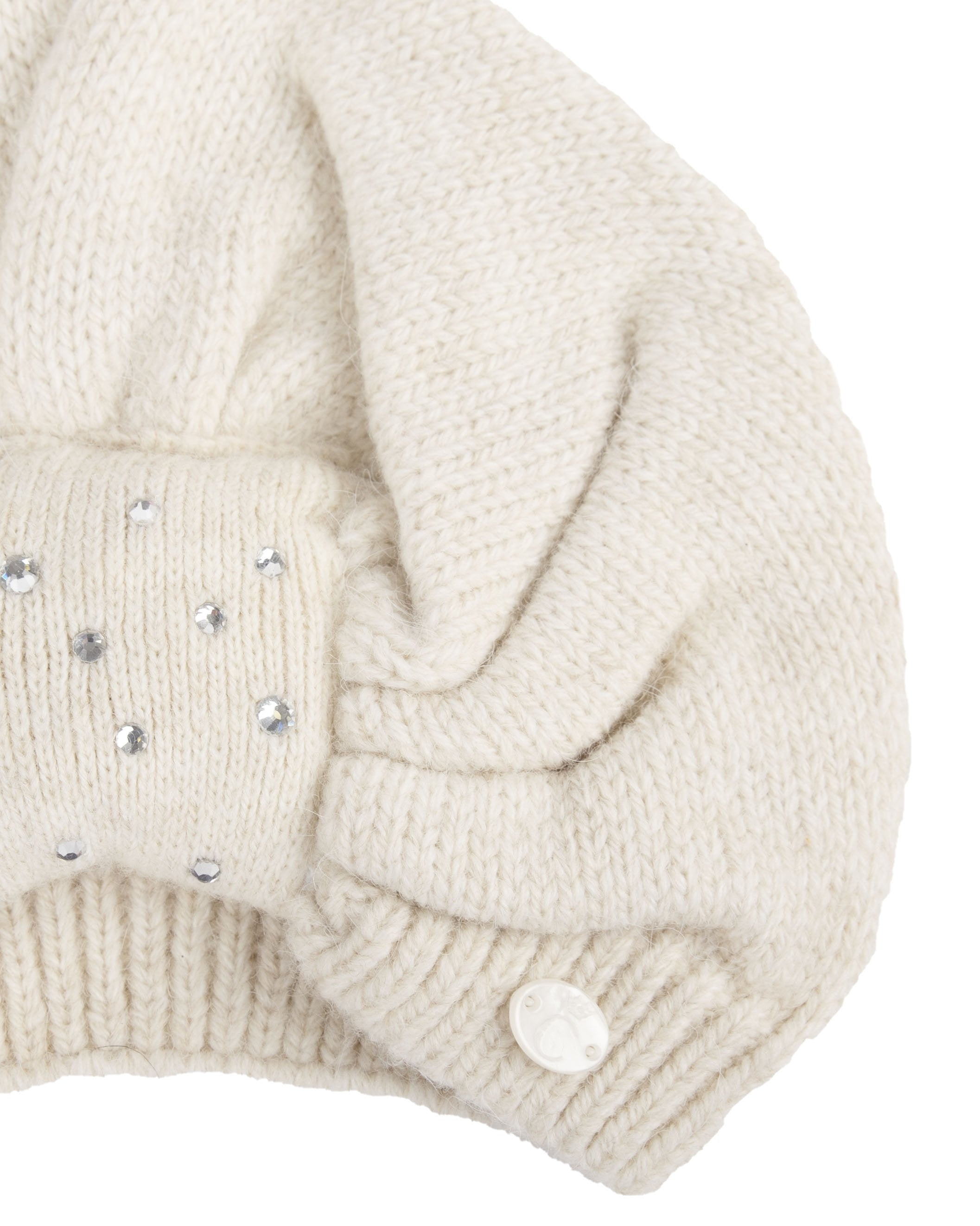 Ivory Wool Blend Diamonte Turban