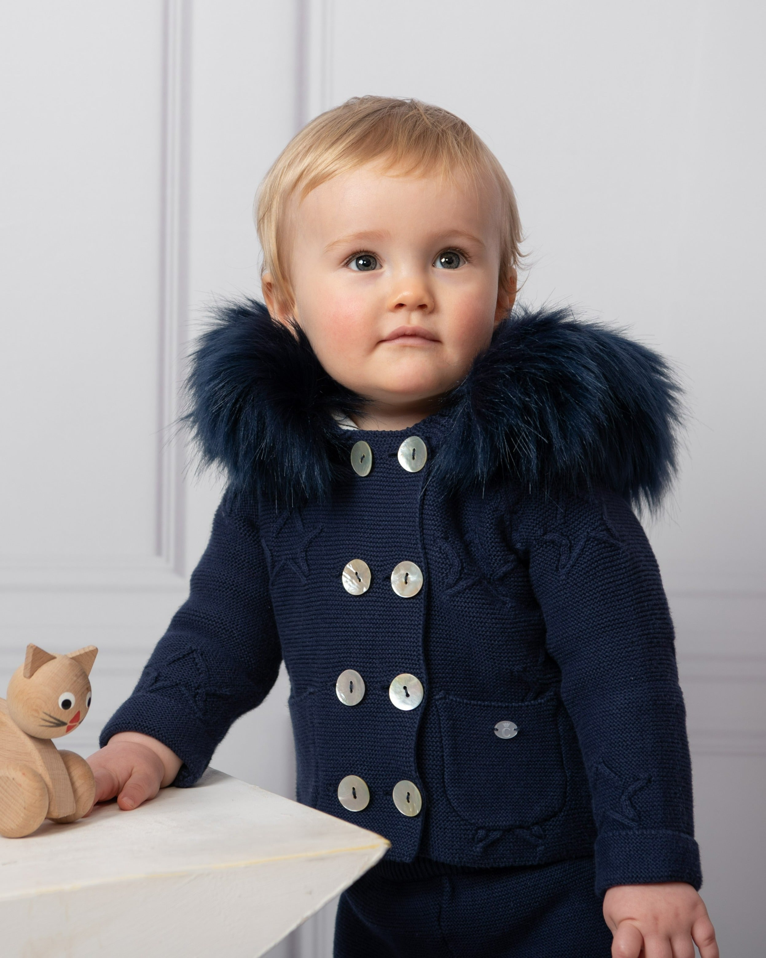 Navy Two Piece Scattered Star Knit Set