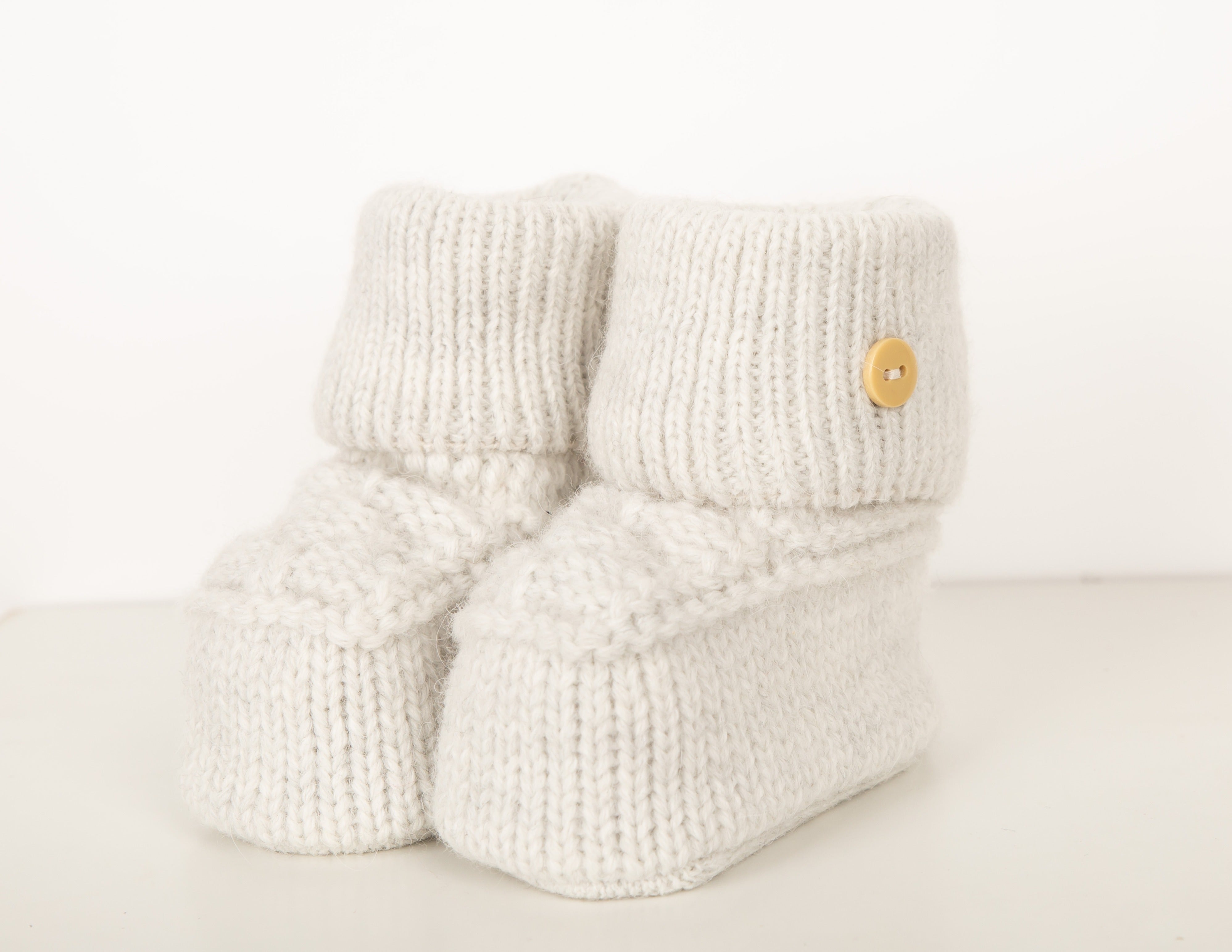 Grey Knitted Bootie with Button