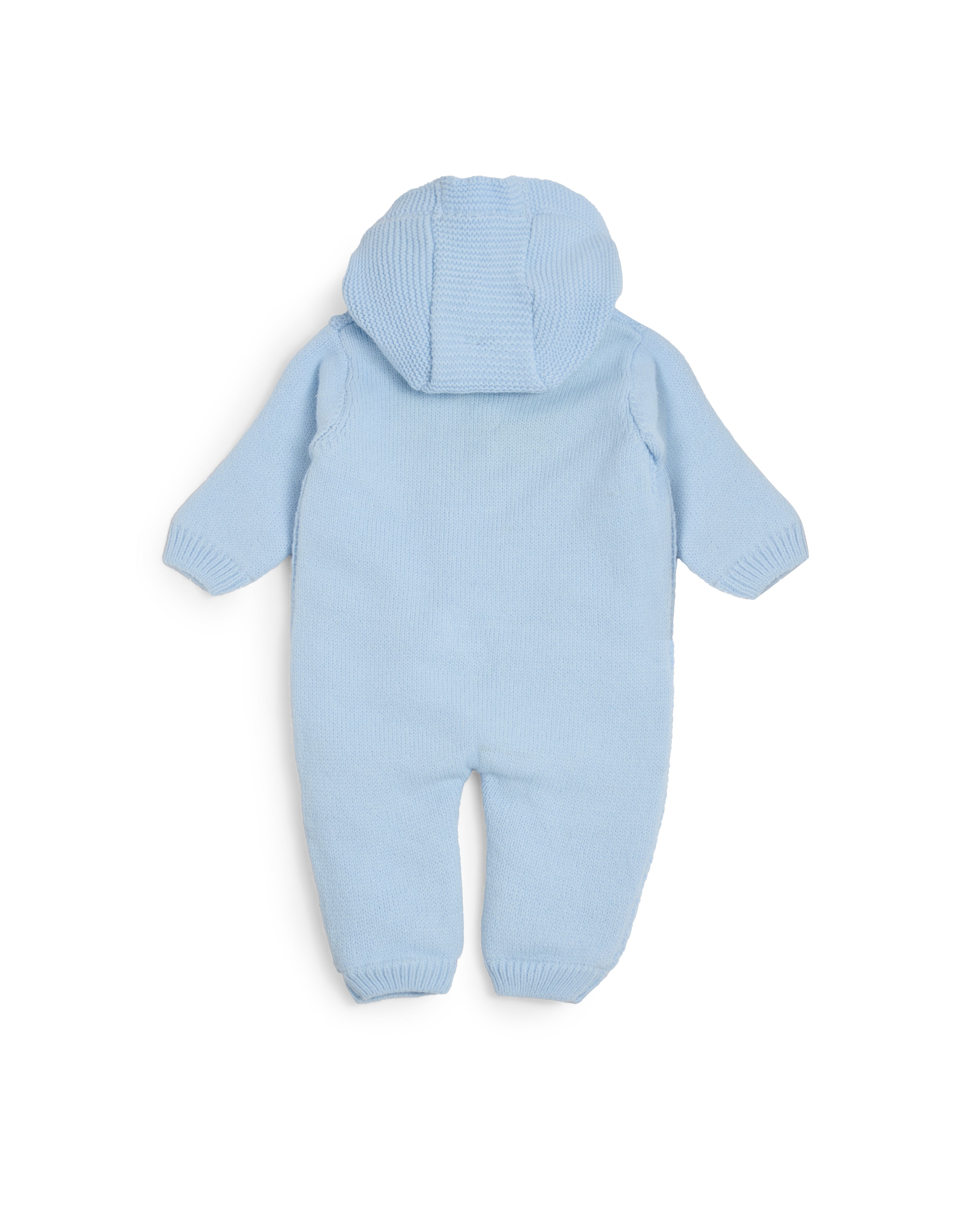 Sky Woolen Knit Baby Snowsuit