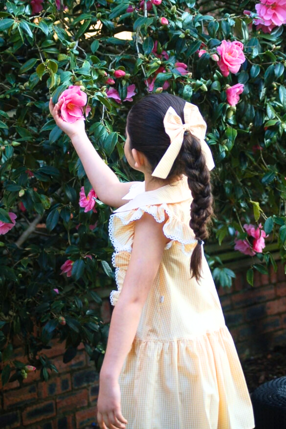 Yellow Gingham Bow Hair Clip