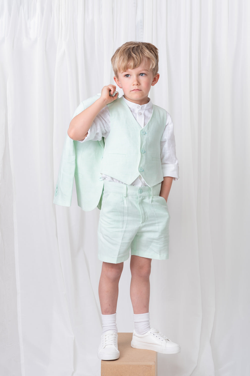 Mint Boys' Linen Blend 3-Piece Suit Set