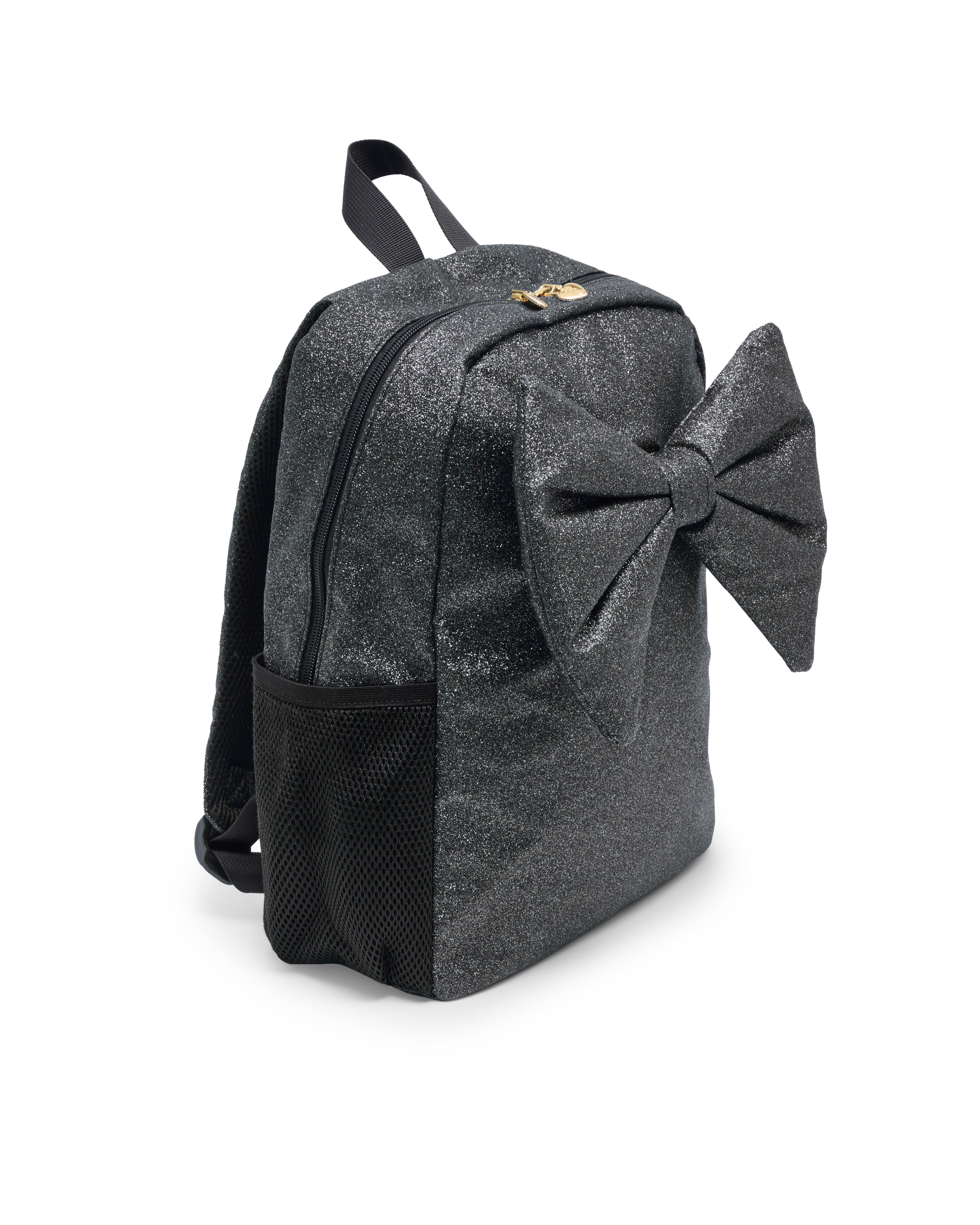 Black Glitter Bow Backpack