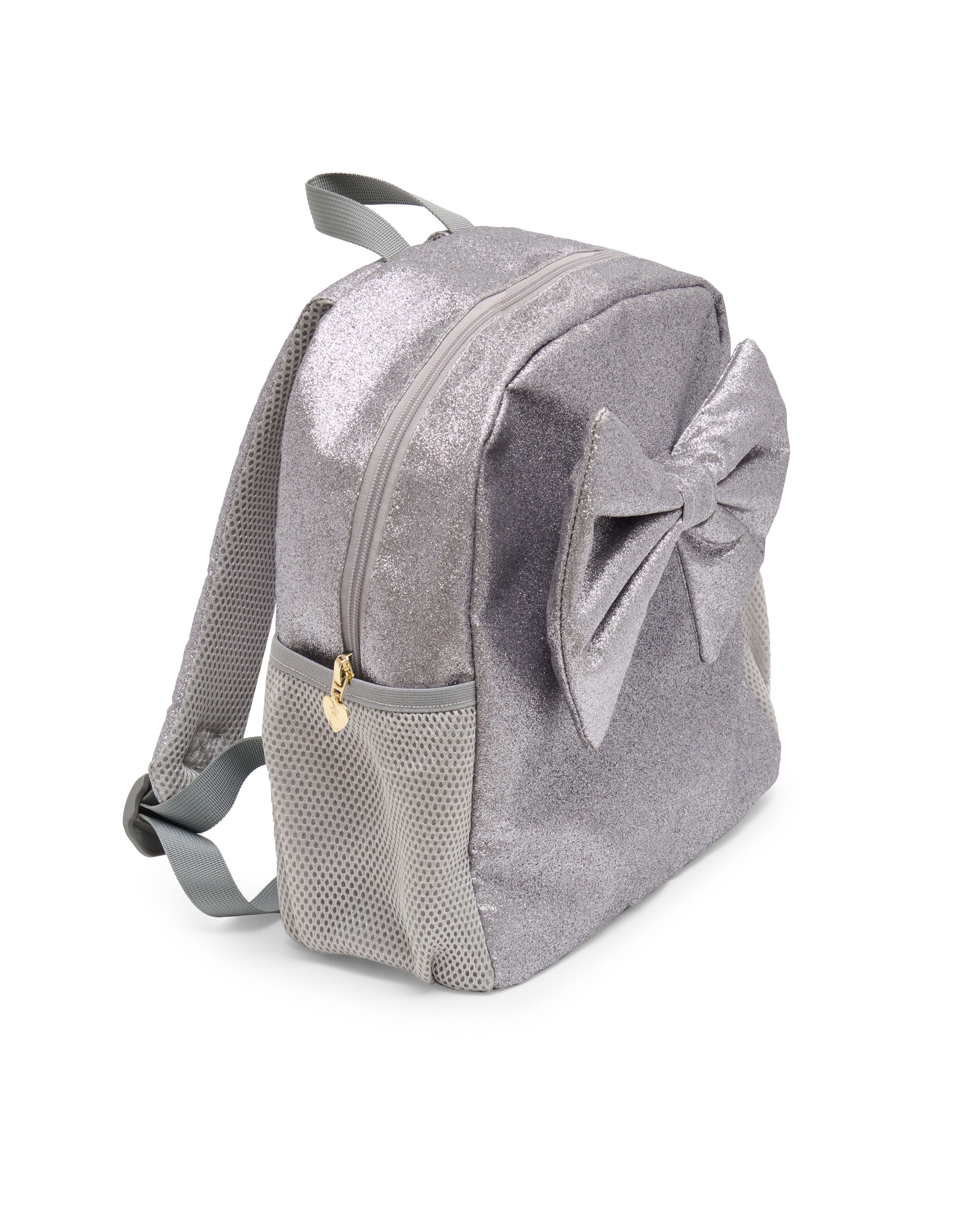 Silver Glitter Backpack with Bow