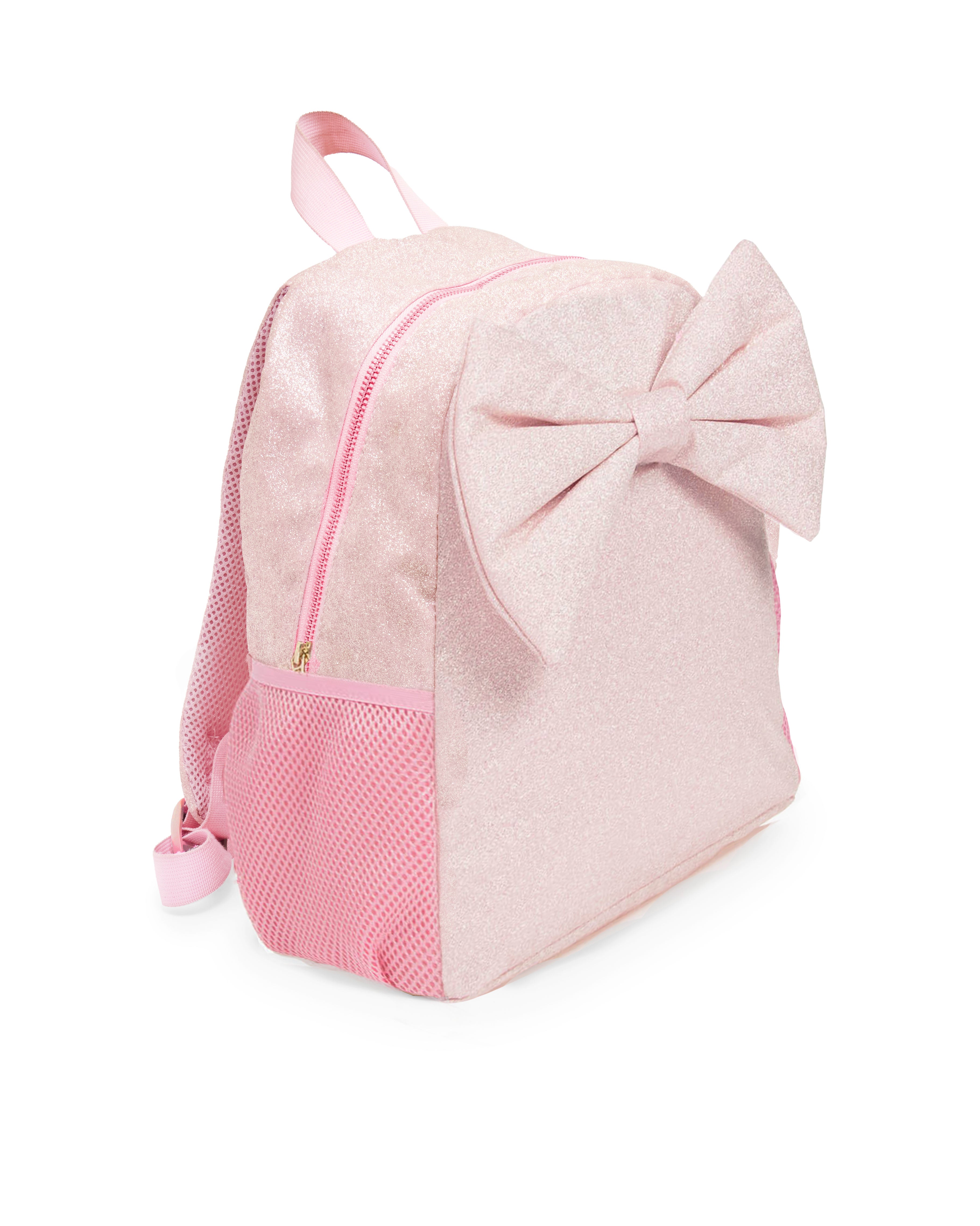 Pink Glitter Backpack with Bow