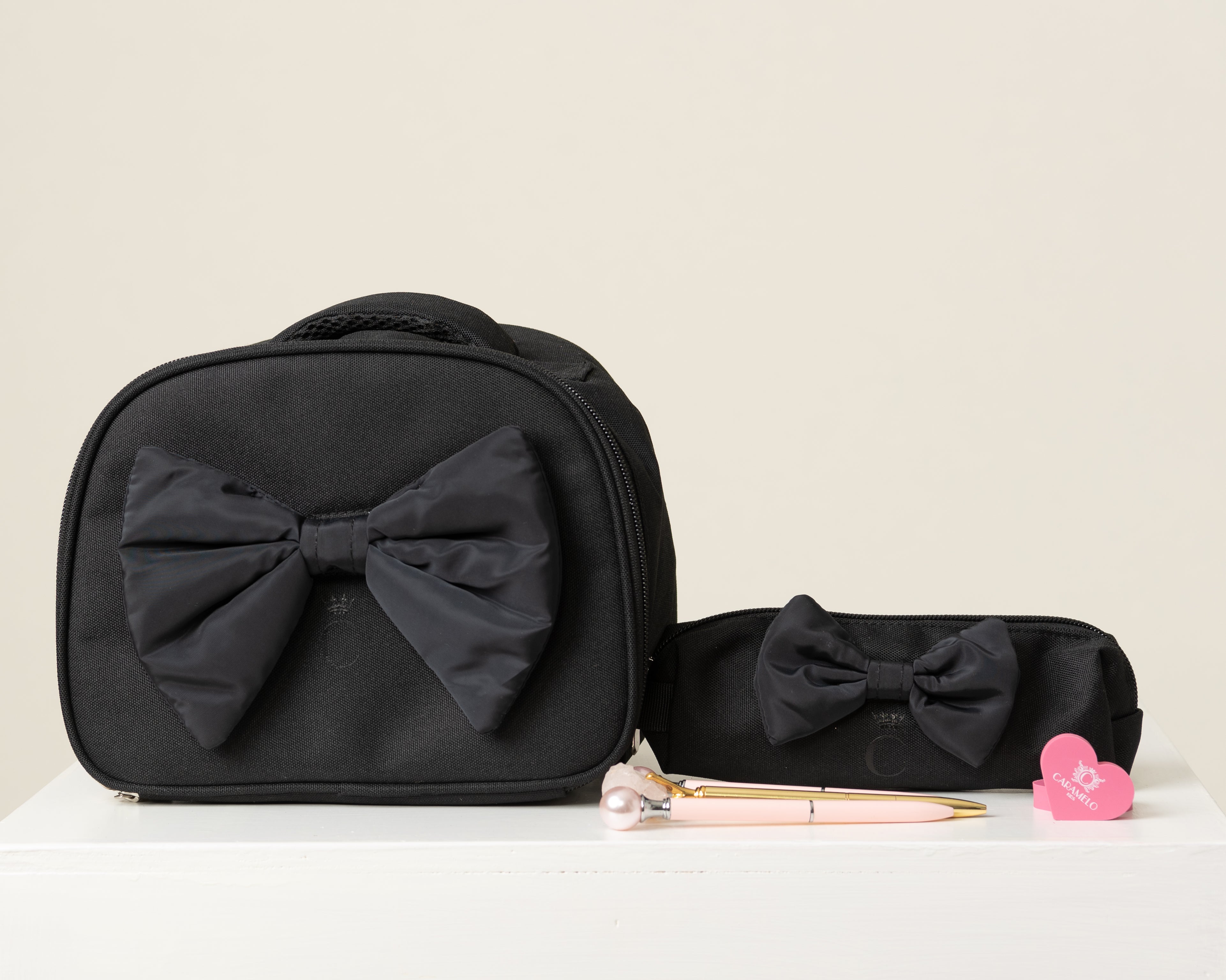 Black Pencil Case with Bow