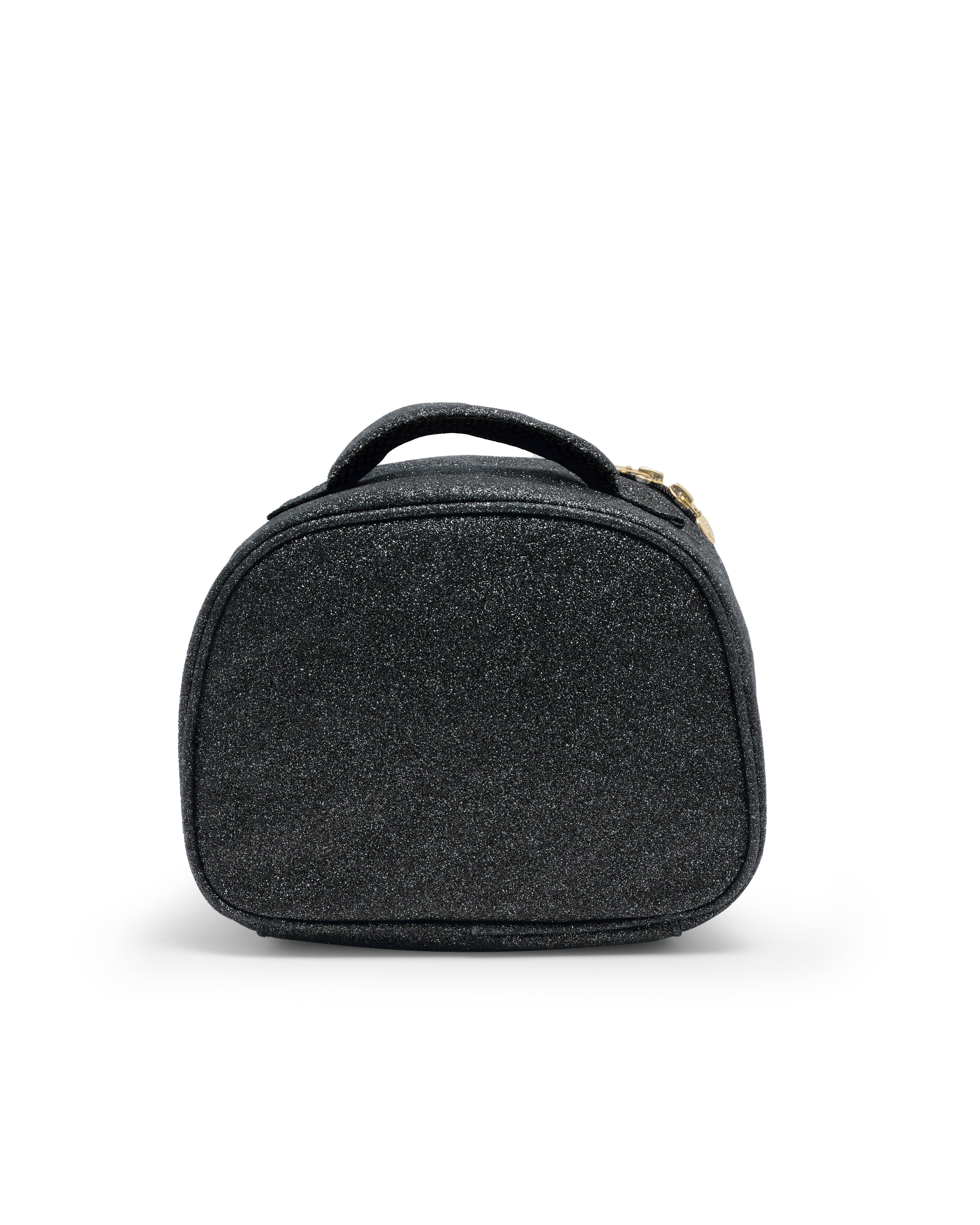 Black Glitter Lunch Bag with Bow