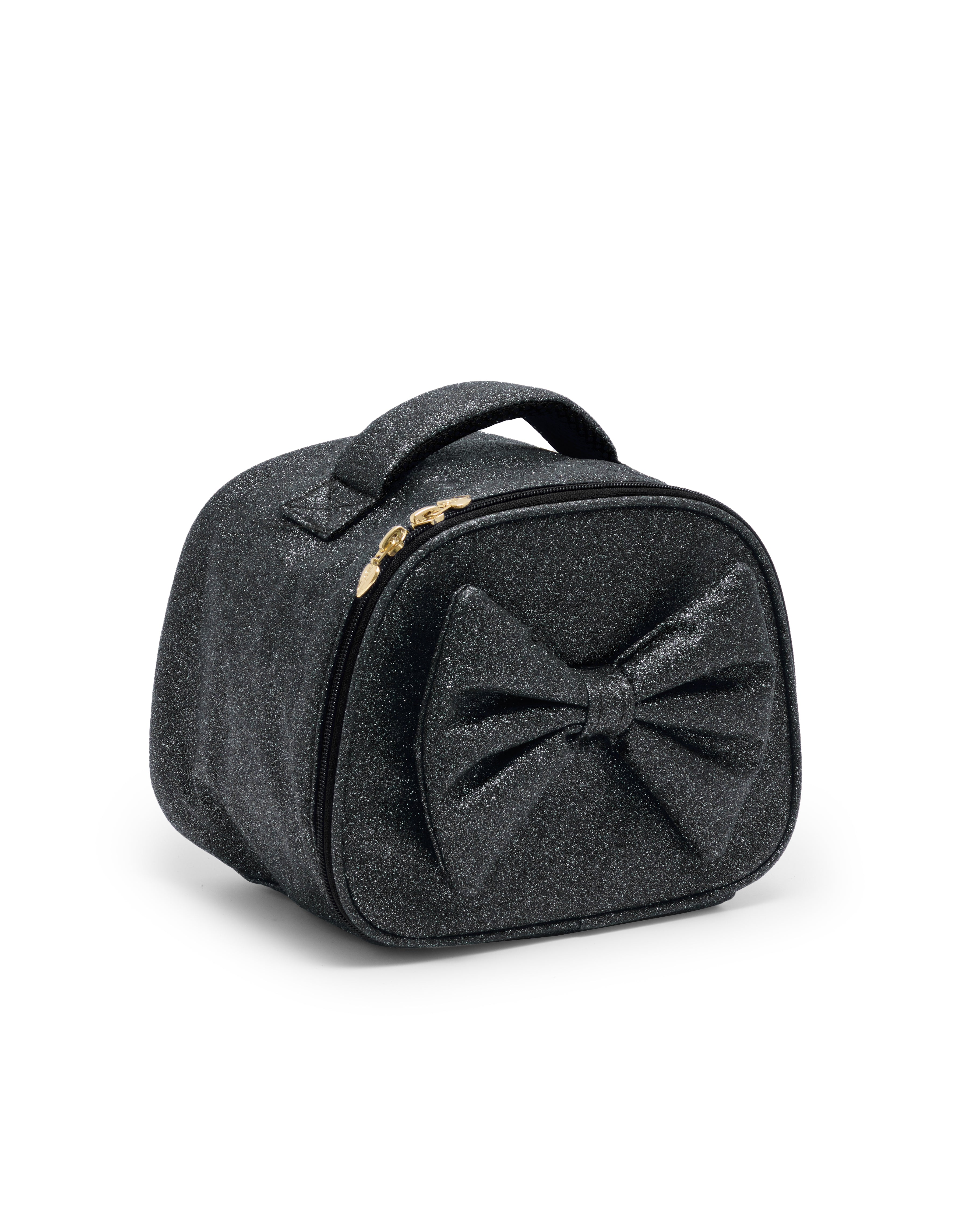 Black Glitter Lunch Bag with Bow