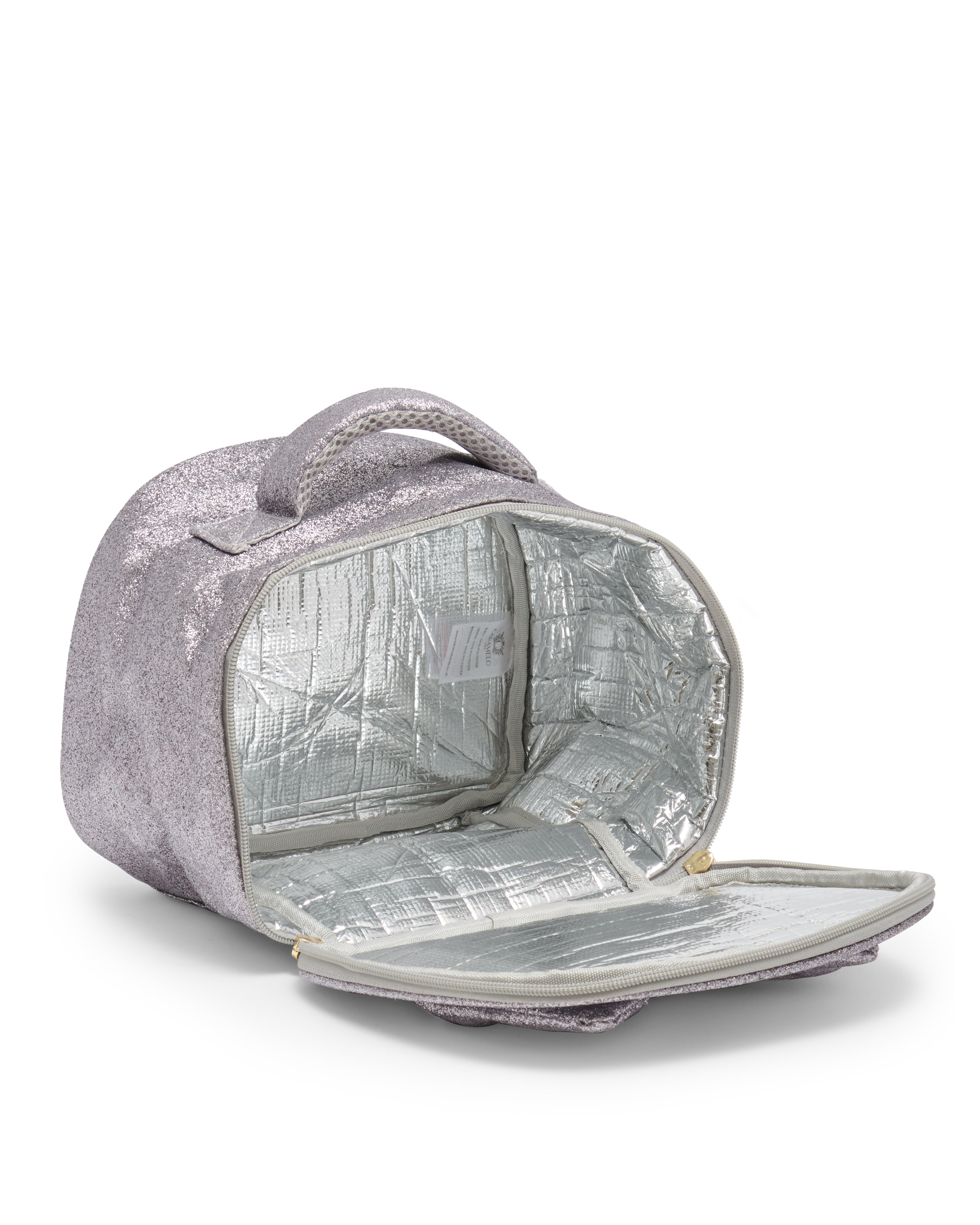 Silver Glitter Lunch Bag with Bow