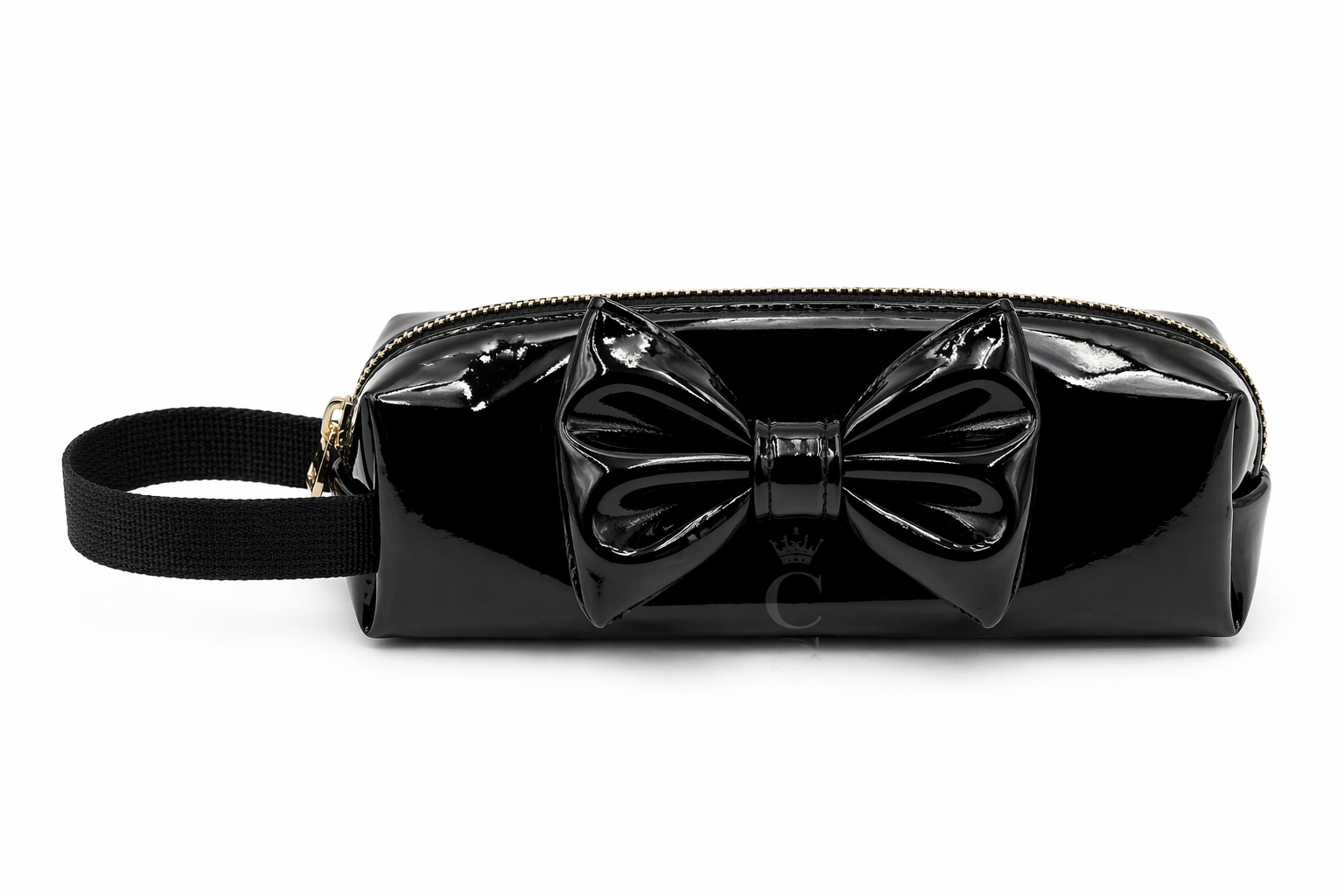 Black Patent Bow Pencil Case