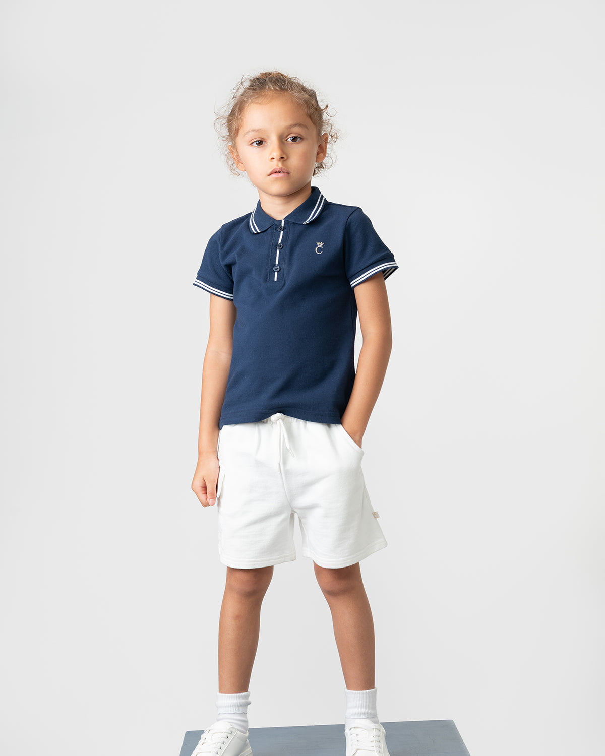 Navy Polo Short Set