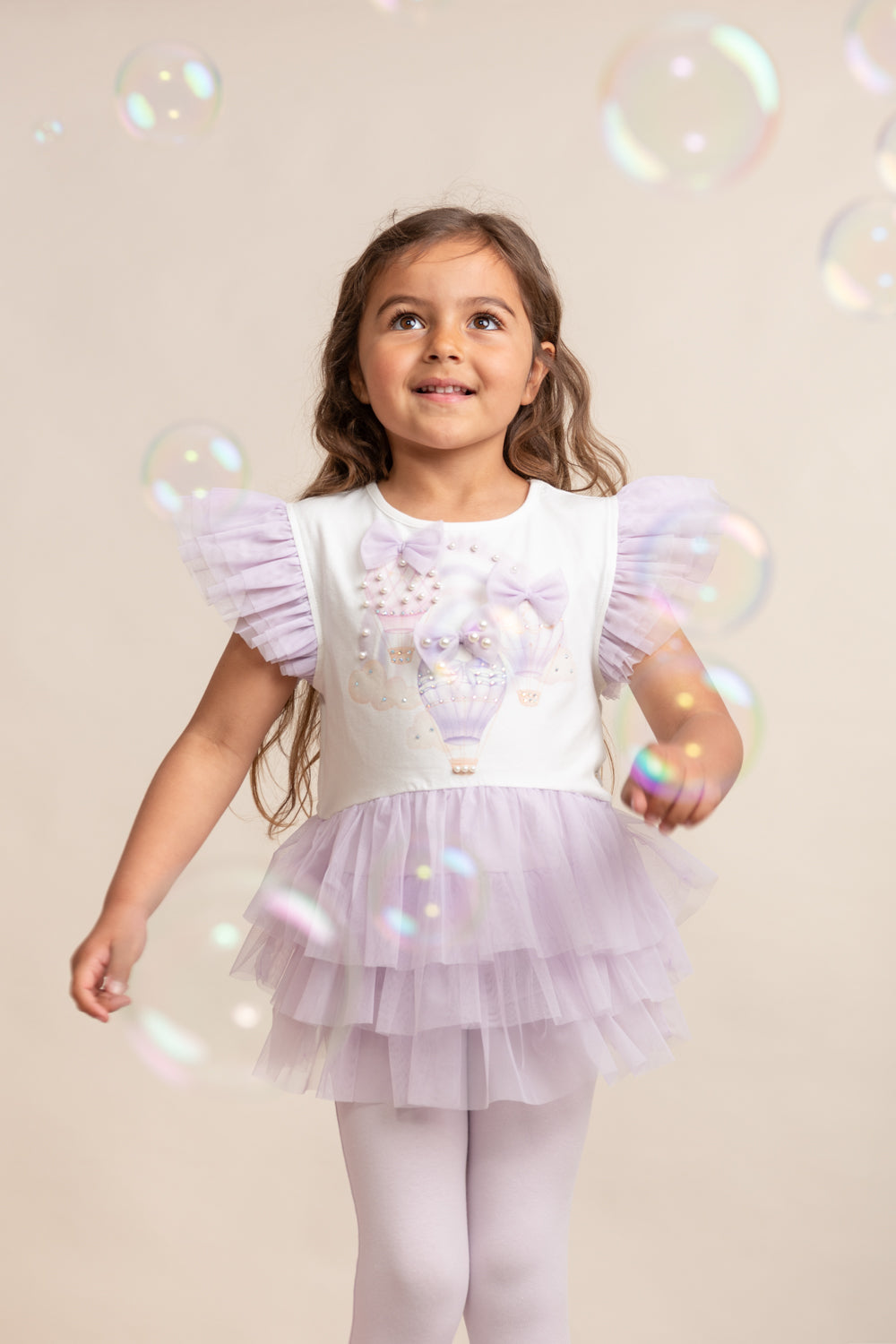 Fly Away Lilac Tulle Top and Leggings Set (4-8yrs)