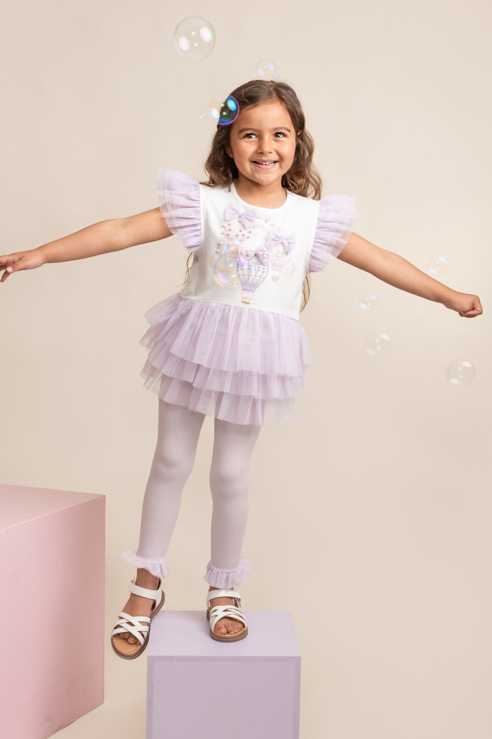 Fly Away Lilac Tulle Top and Leggings Set (4-8yrs)